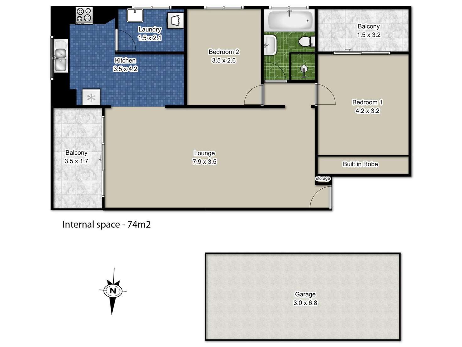 Floorplan of Homely unit listing, 14/83-87 Albert Street, Hornsby NSW 2077