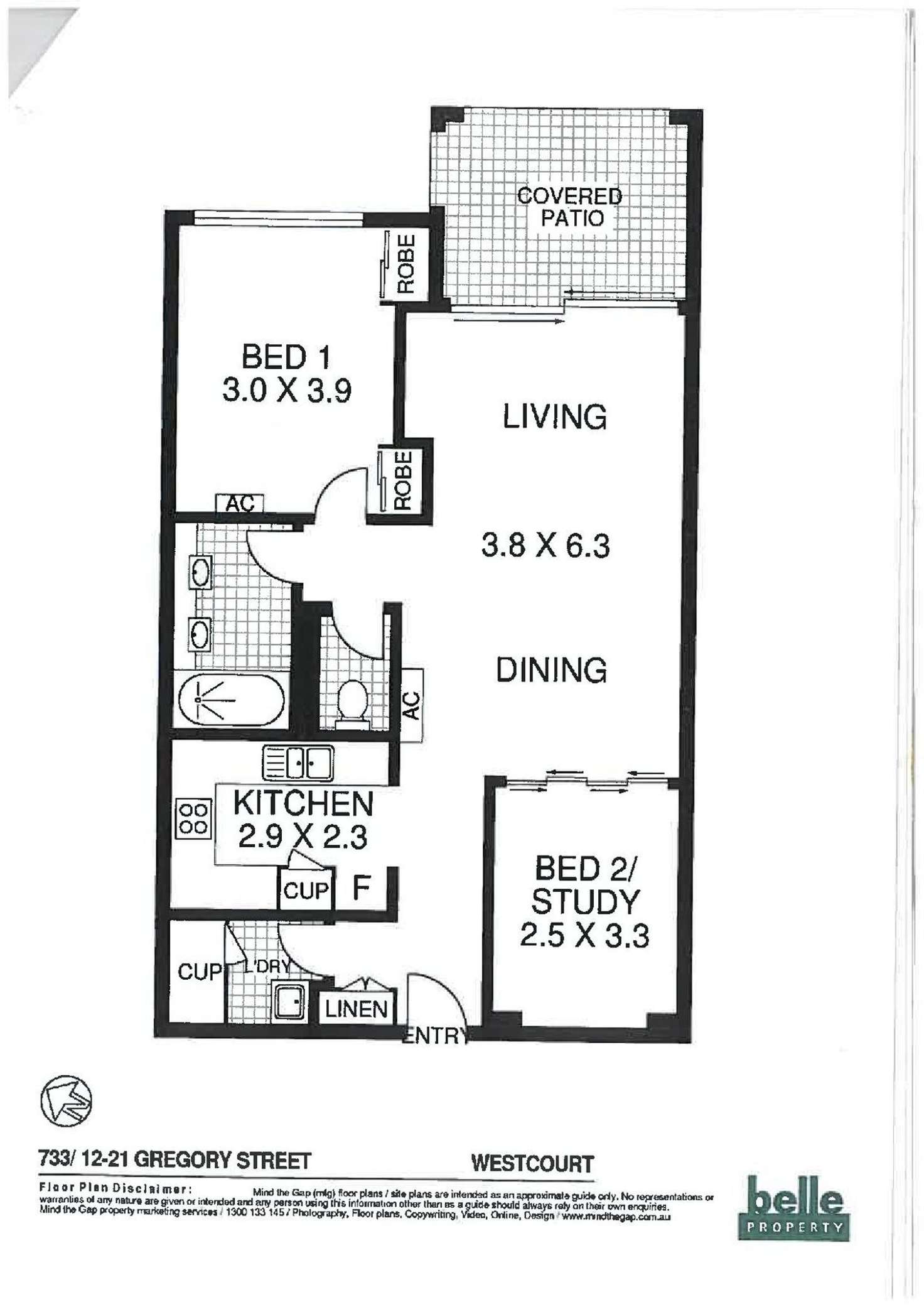 Floorplan of Homely unit listing, 615/12-21 Gregory Street, Westcourt QLD 4870