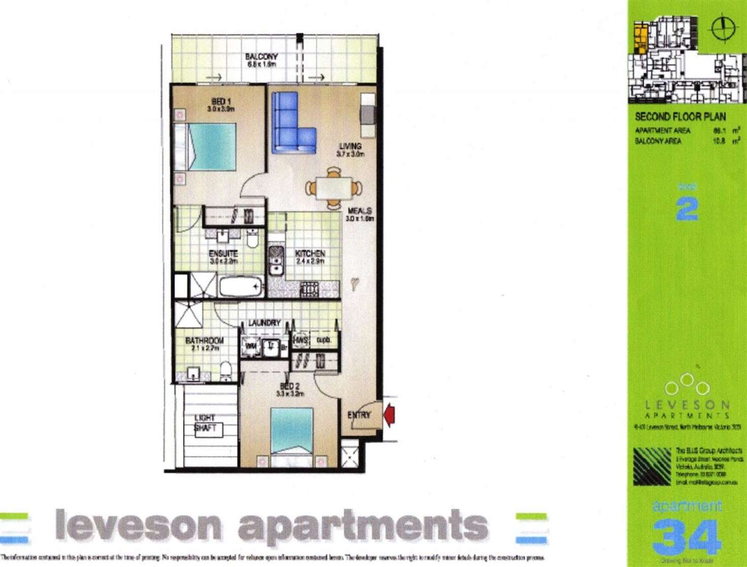 Floorplan of Homely apartment listing, 34/91-101 Leveson Street, North Melbourne VIC 3051
