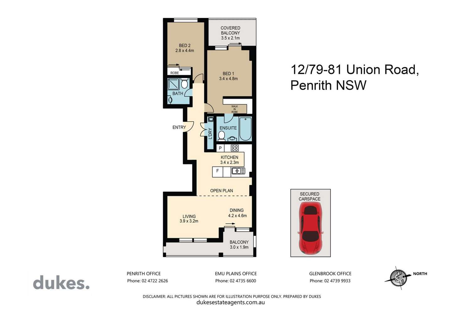 Floorplan of Homely unit listing, 12/79-81 Union Road, Penrith NSW 2750