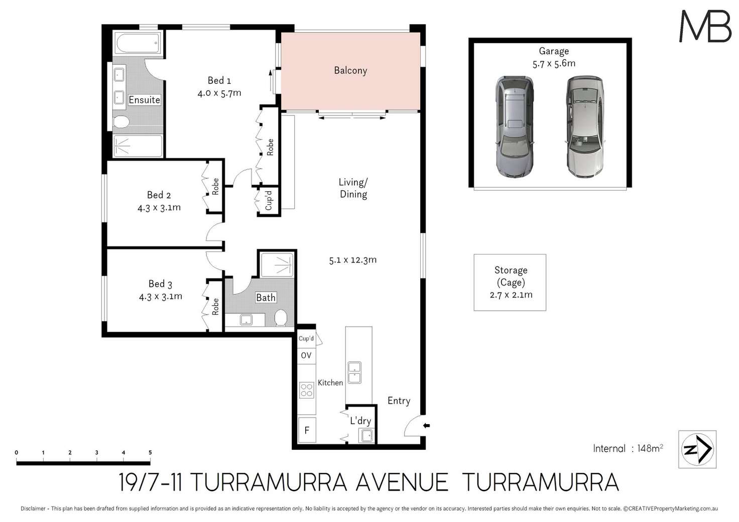 Floorplan of Homely apartment listing, 19/7-11 Turramurra Avenue, Turramurra NSW 2074