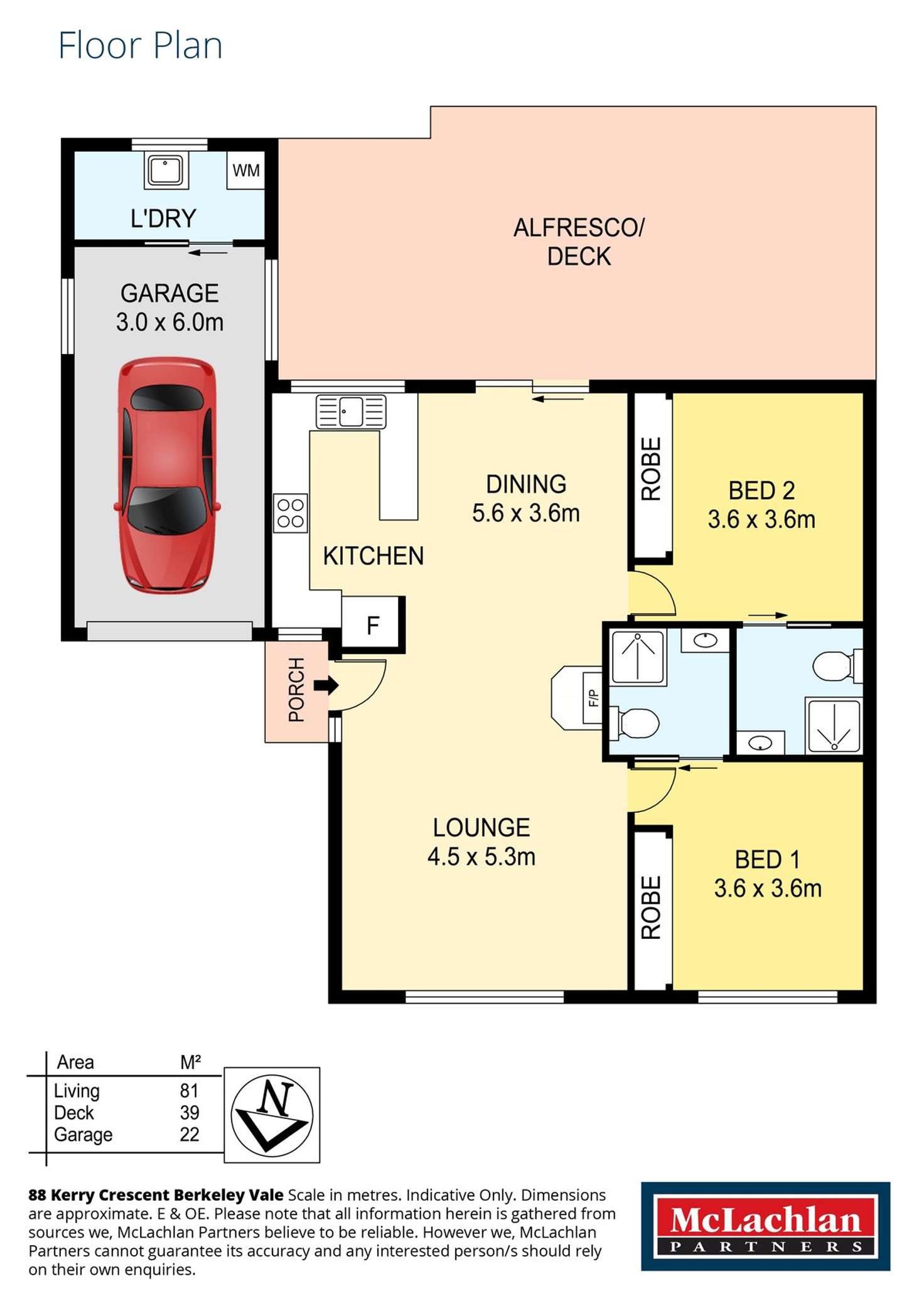 Floorplan of Homely house listing, 88 Kerry Crescent, Berkeley Vale NSW 2261