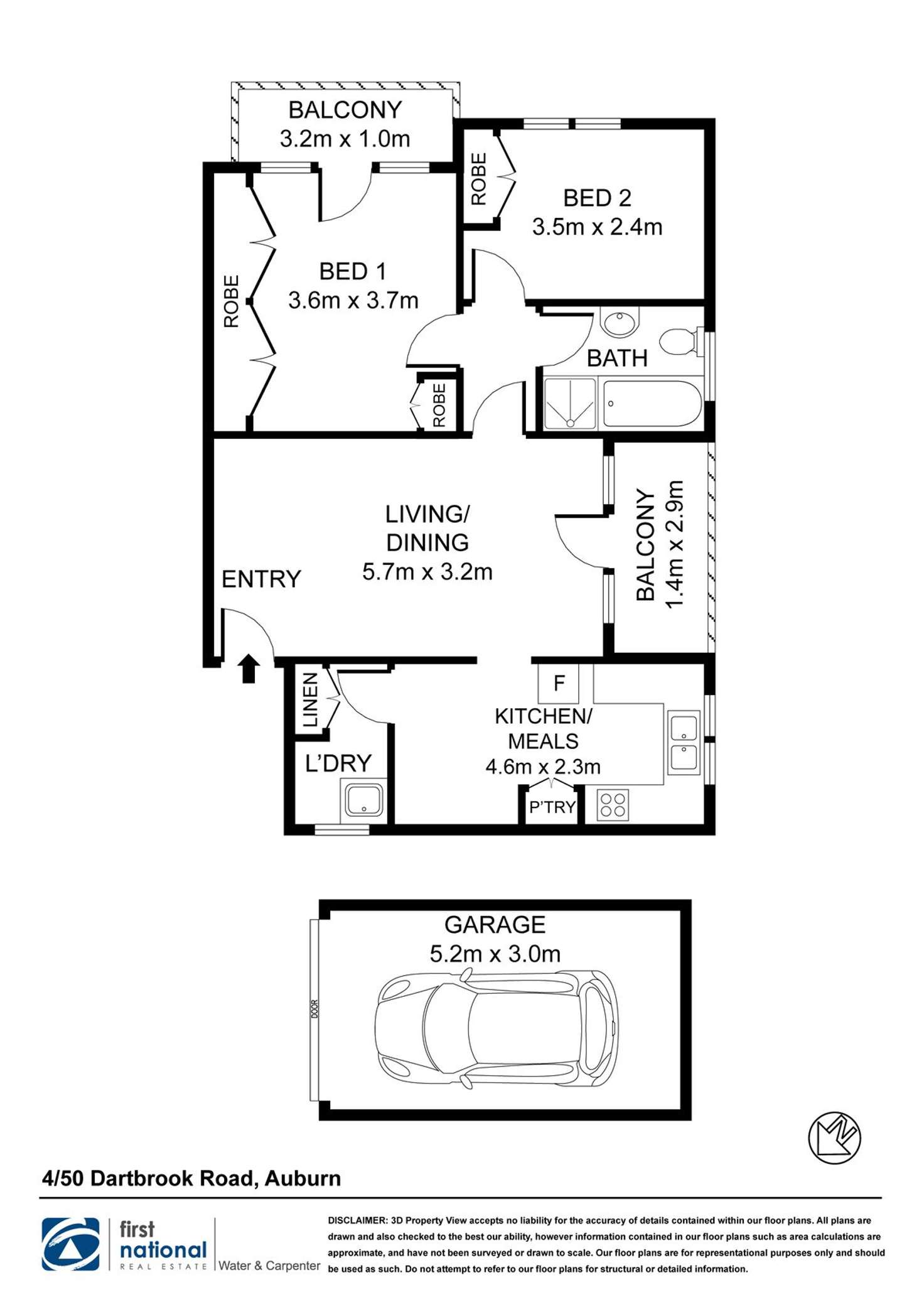 Floorplan of Homely unit listing, 4/50 Dartbrook Road, Auburn NSW 2144
