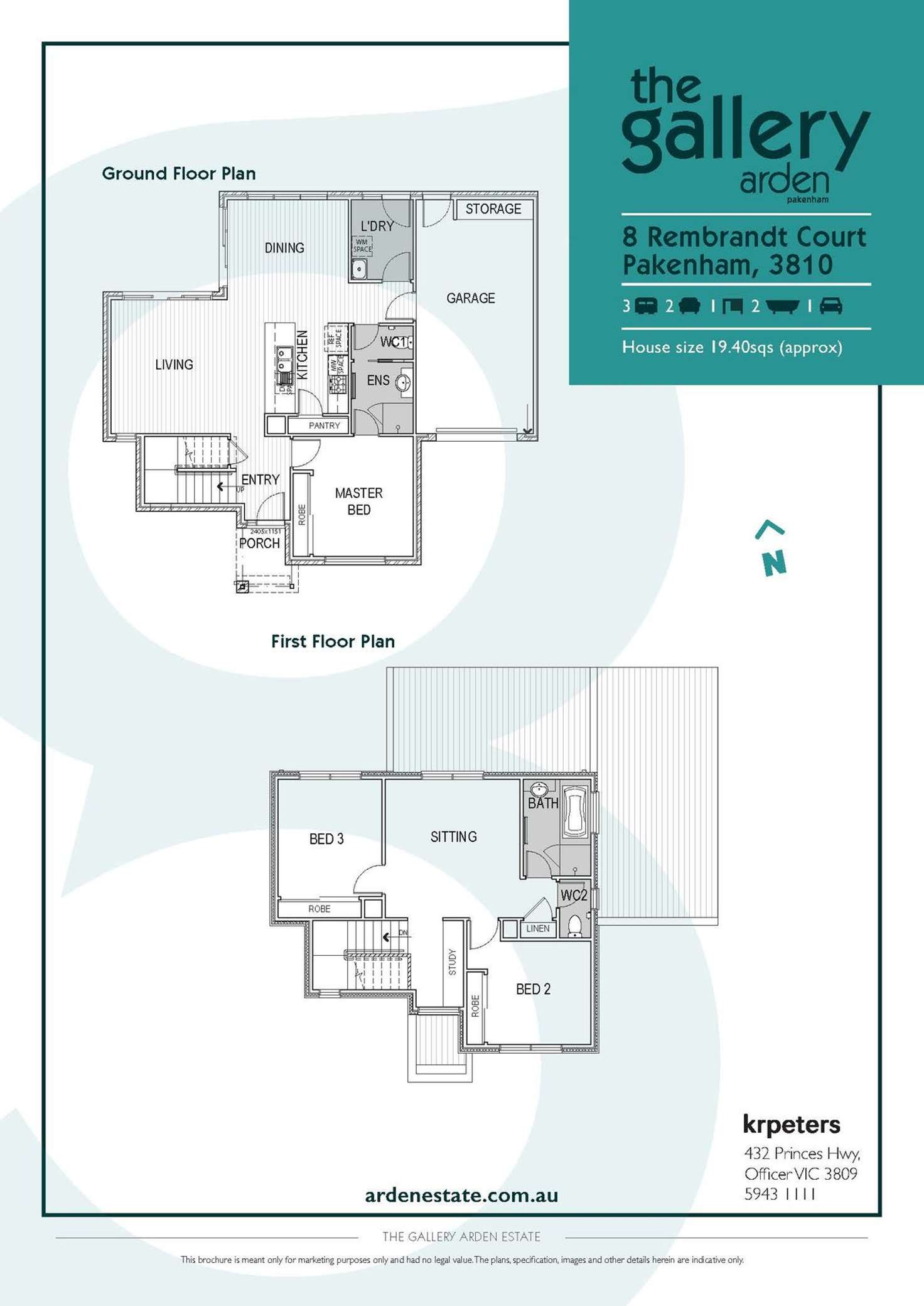 Floorplan of Homely townhouse listing, 8 Rembrandt Court, Pakenham VIC 3810