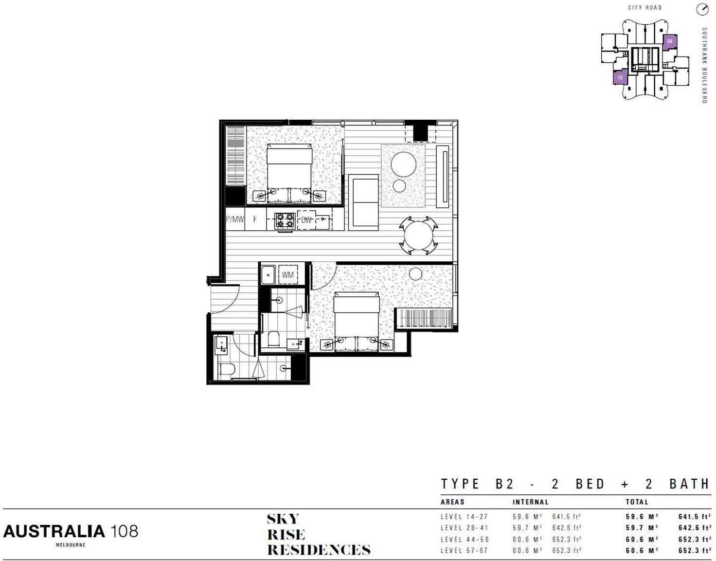 Floorplan of Homely apartment listing, 2504/70 Southbank Boulevard, Southbank VIC 3006