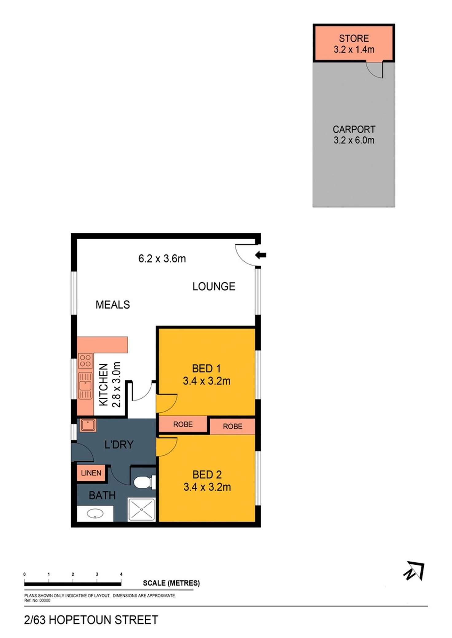 Floorplan of Homely unit listing, 2/63 Hopetoun Street, Bendigo VIC 3550
