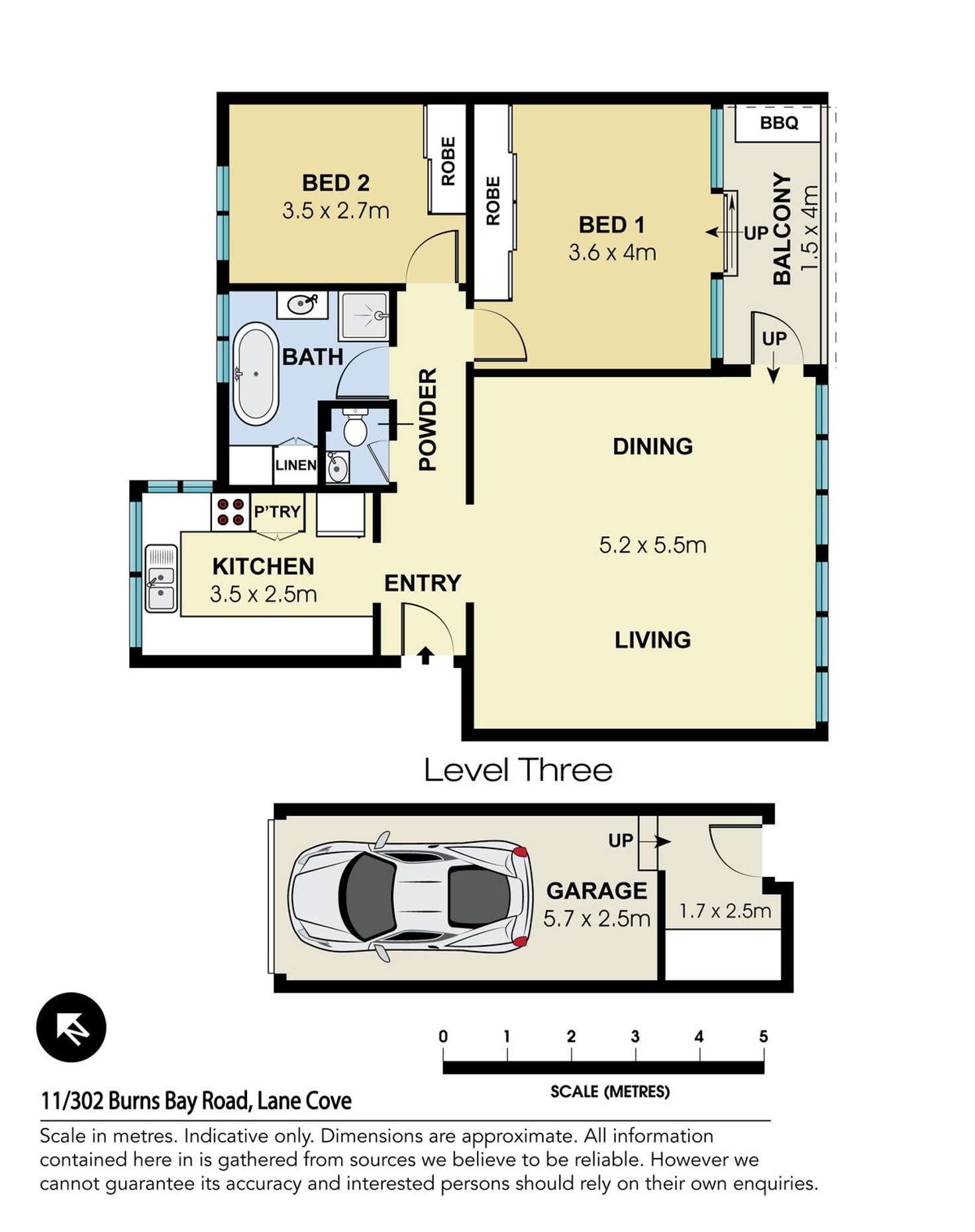 Floorplan of Homely unit listing, 11/302 Burns Bay Road, Lane Cove NSW 2066