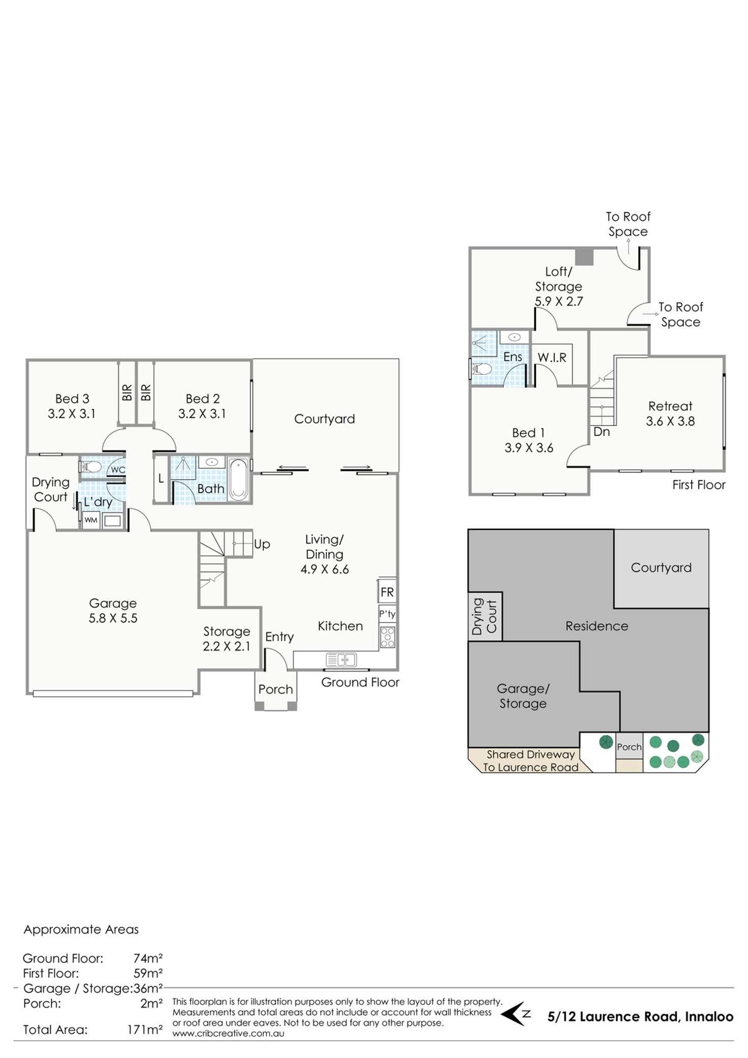 Floorplan of Homely townhouse listing, 5/12 Laurence Road, Innaloo WA 6018