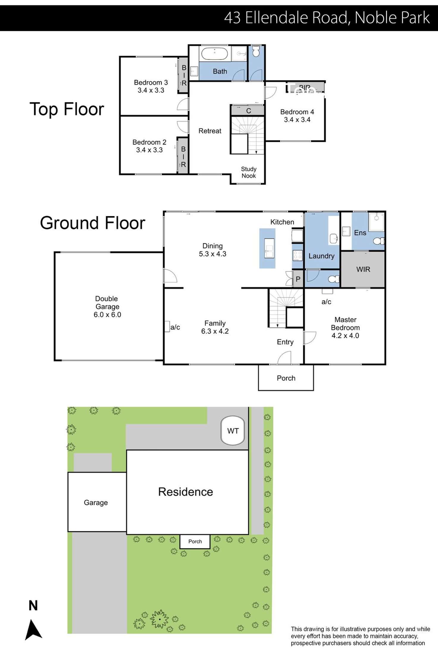 Floorplan of Homely house listing, 43 Ellendale Road, Noble Park VIC 3174