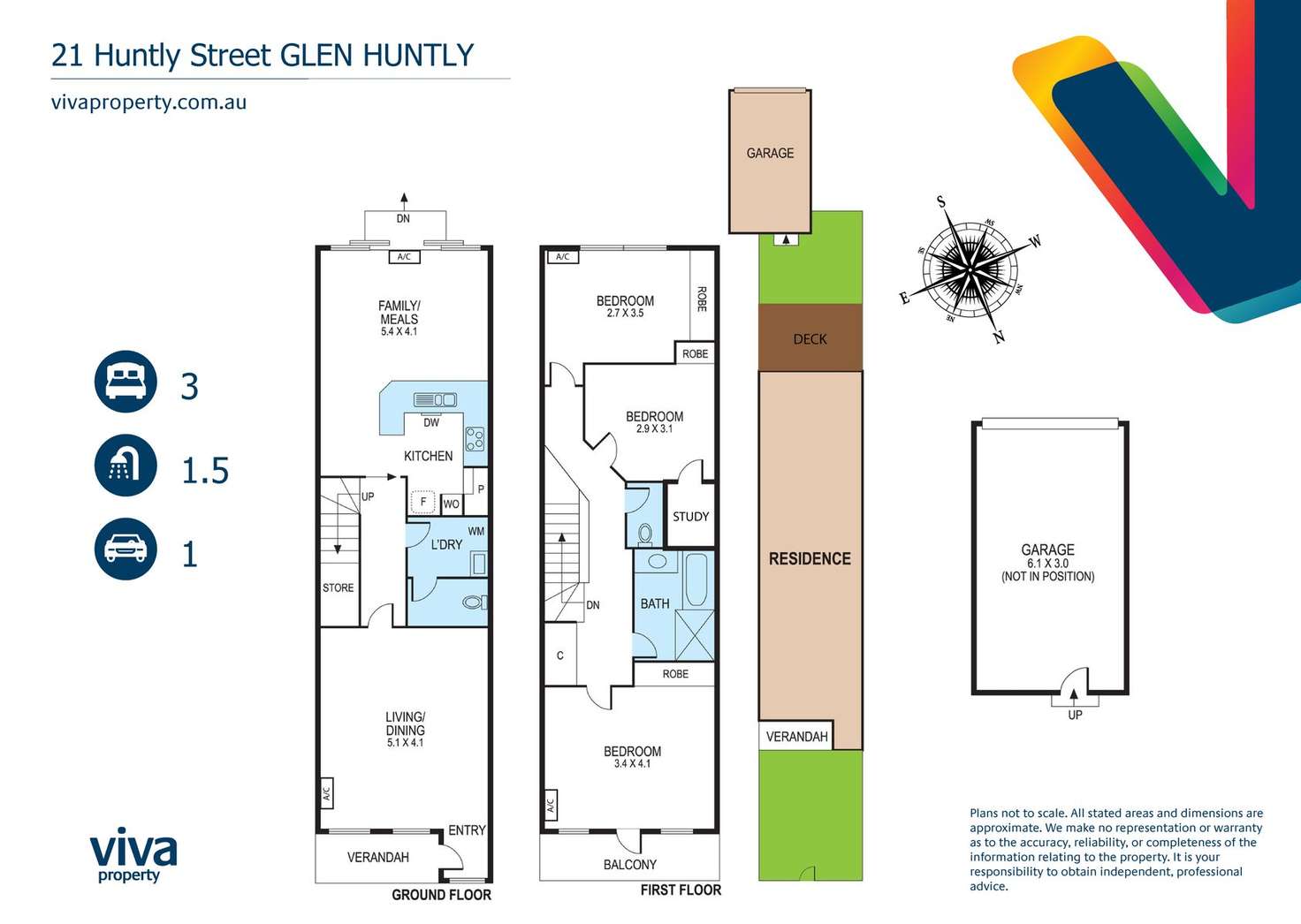 Floorplan of Homely townhouse listing, 21 Huntly Street, Glen Huntly VIC 3163