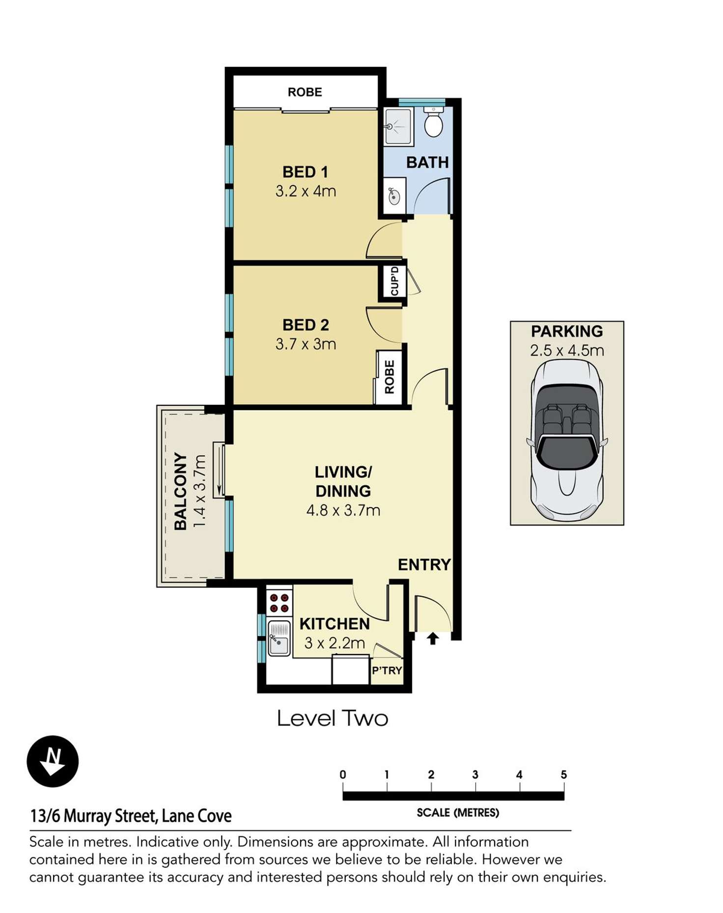 Floorplan of Homely apartment listing, 13/6 Murray Street, Lane Cove NSW 2066