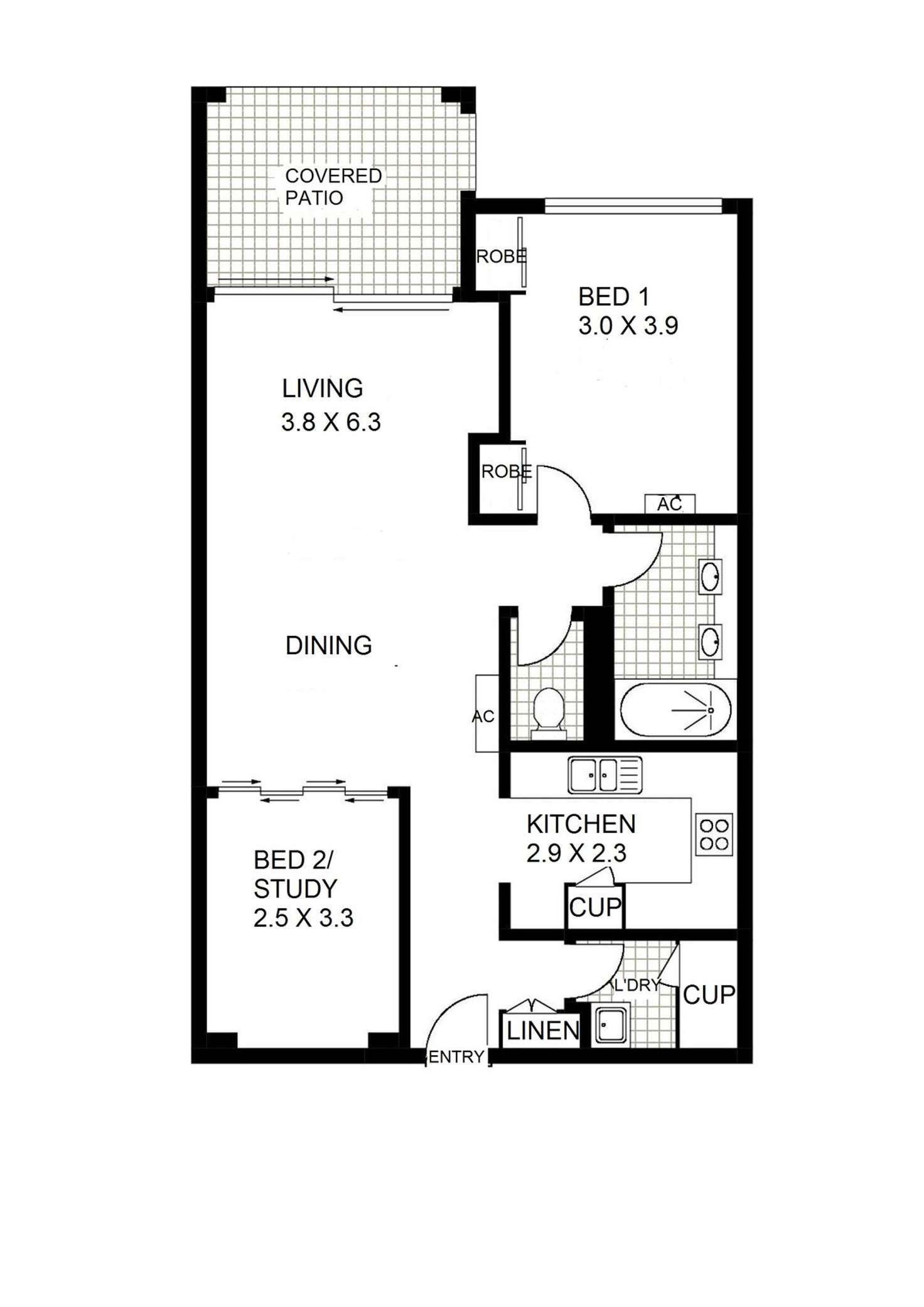 Floorplan of Homely apartment listing, 1306/12 Gregory Street, Westcourt QLD 4870