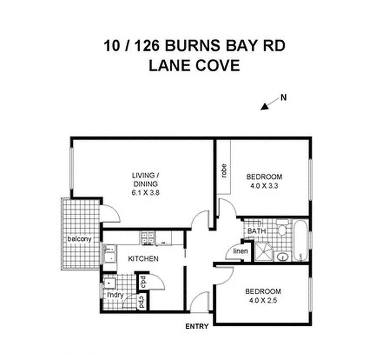 Floorplan of Homely apartment listing, 10/126 Burns Bay Road, Lane Cove NSW 2066