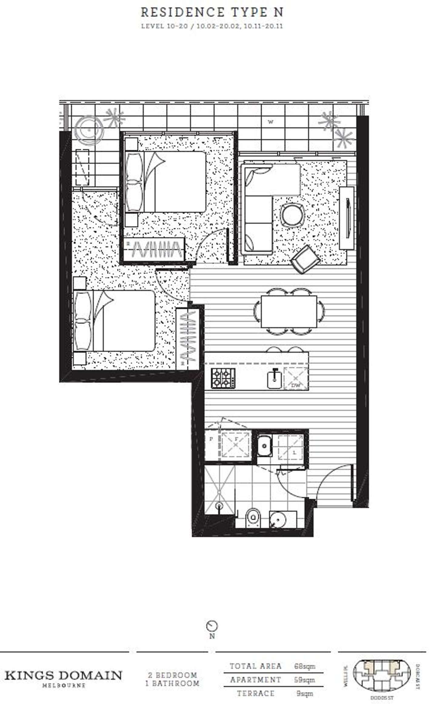 Floorplan of Homely apartment listing, 1802/70 Dorcas Street, Southbank VIC 3006