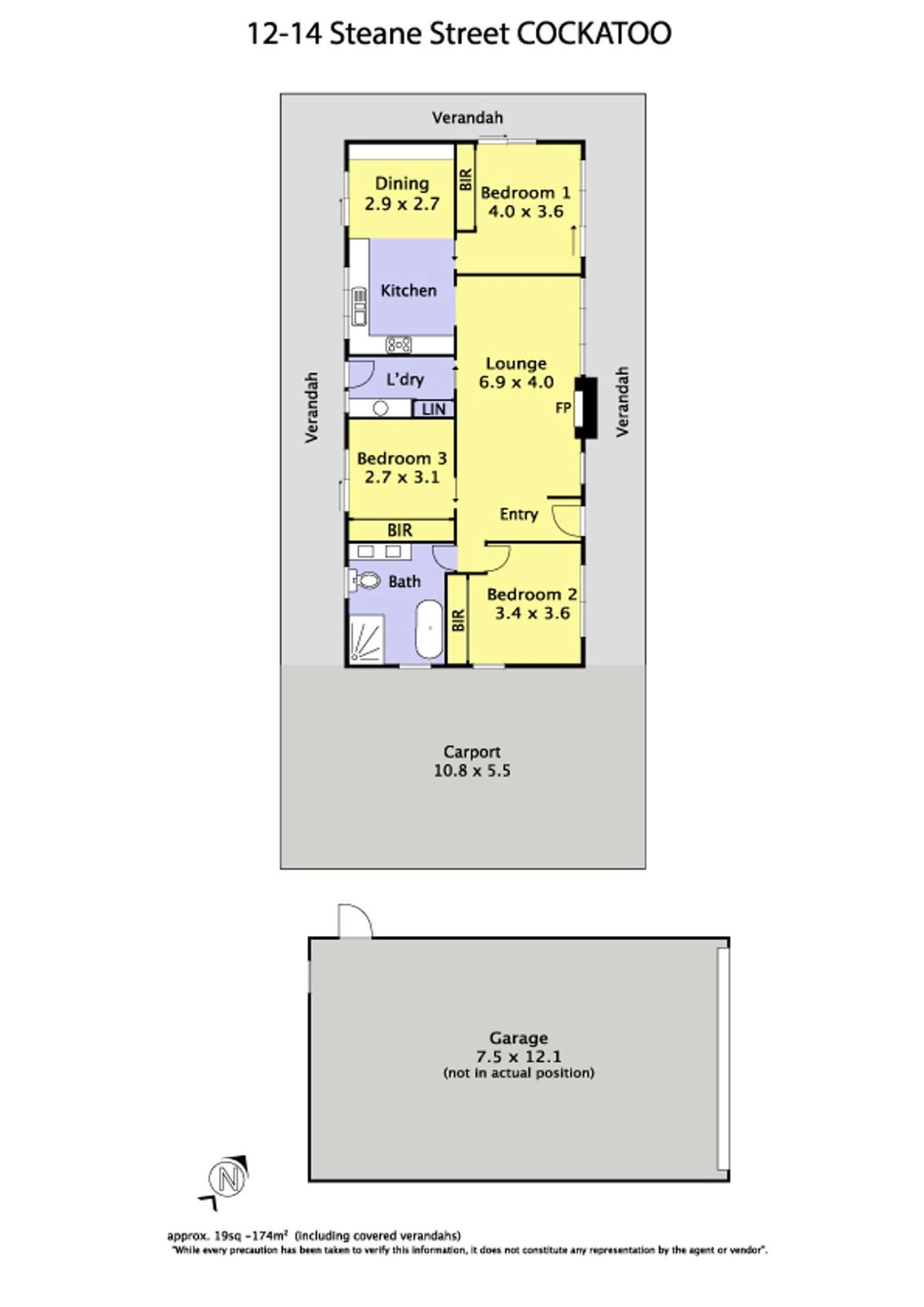 Floorplan of Homely house listing, 12-14 Steane Street, Cockatoo VIC 3781