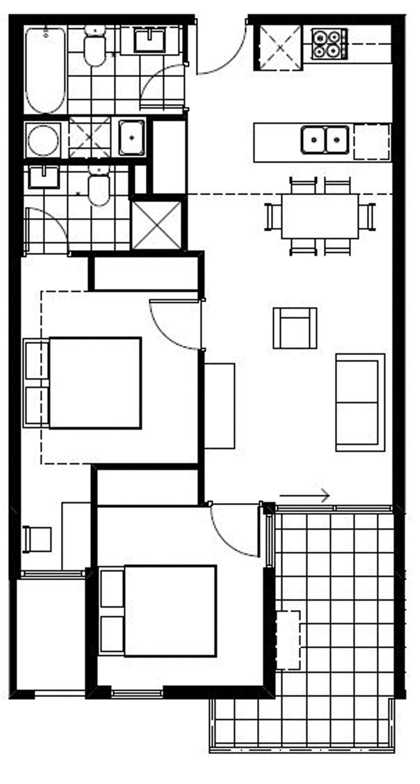 Floorplan of Homely apartment listing, 206/40-52 Percy Street, Brunswick VIC 3056