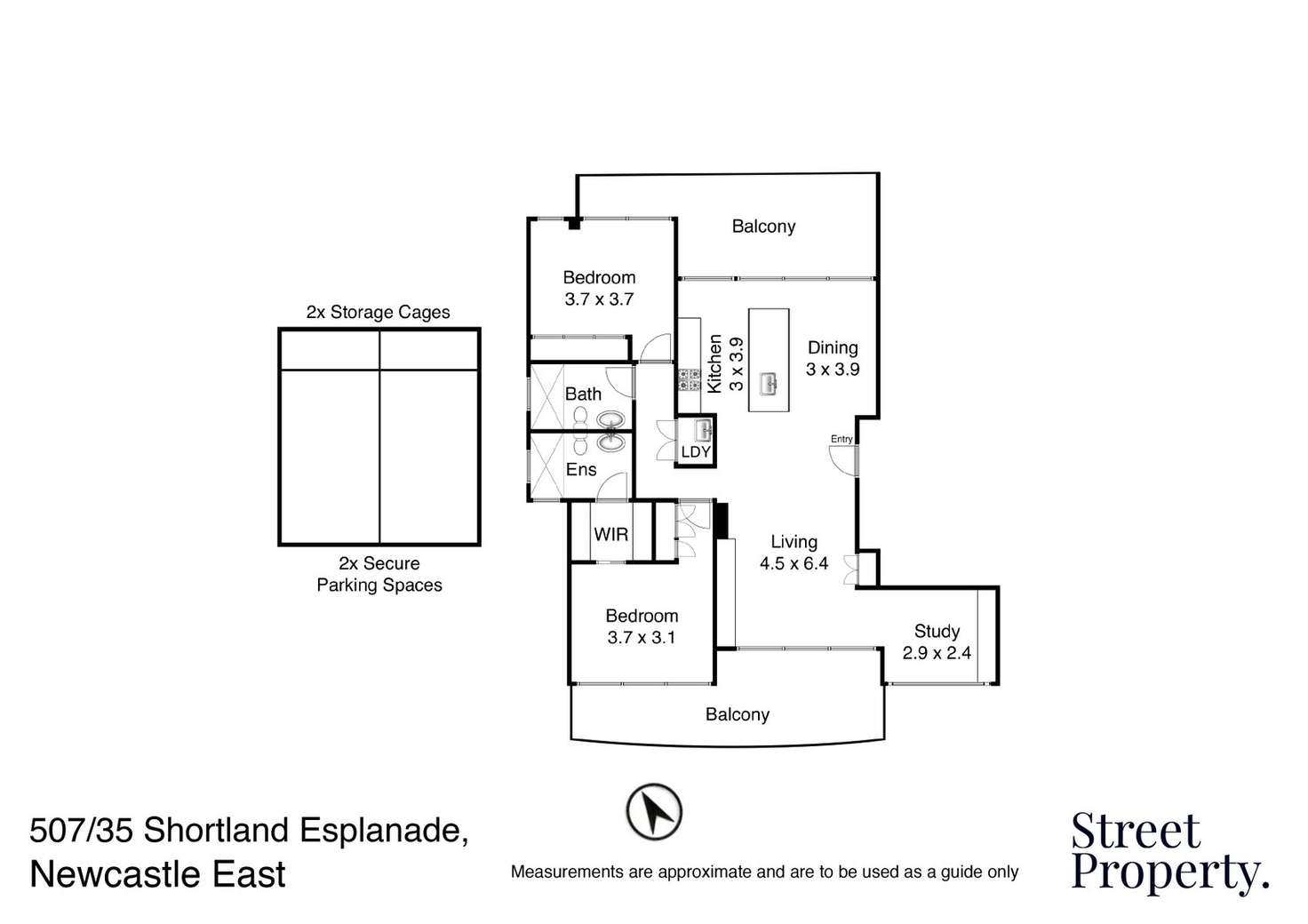 Floorplan of Homely apartment listing, 507/35 Shortland Esplanade, Newcastle East NSW 2300
