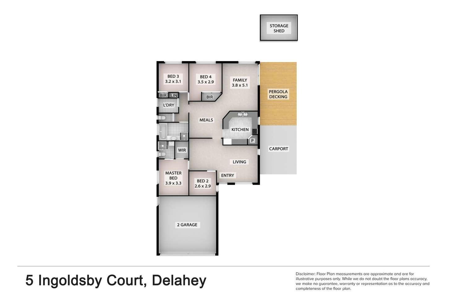 Floorplan of Homely house listing, 5 Ingoldsby Court, Delahey VIC 3037