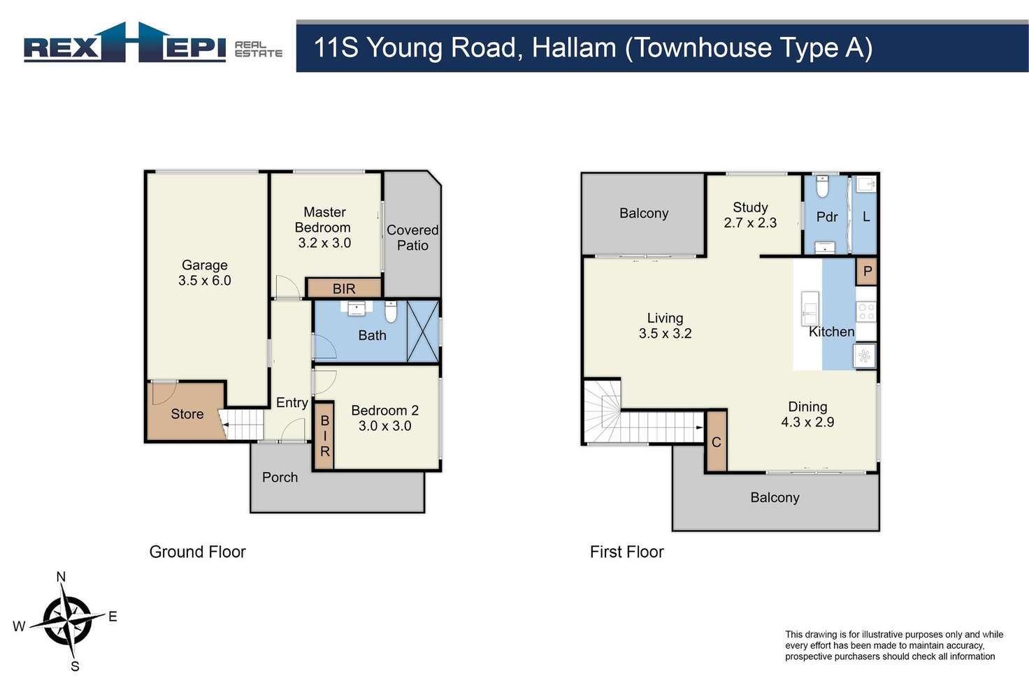 Floorplan of Homely townhouse listing, Unit 2/11 Young Road, Hallam VIC 3803