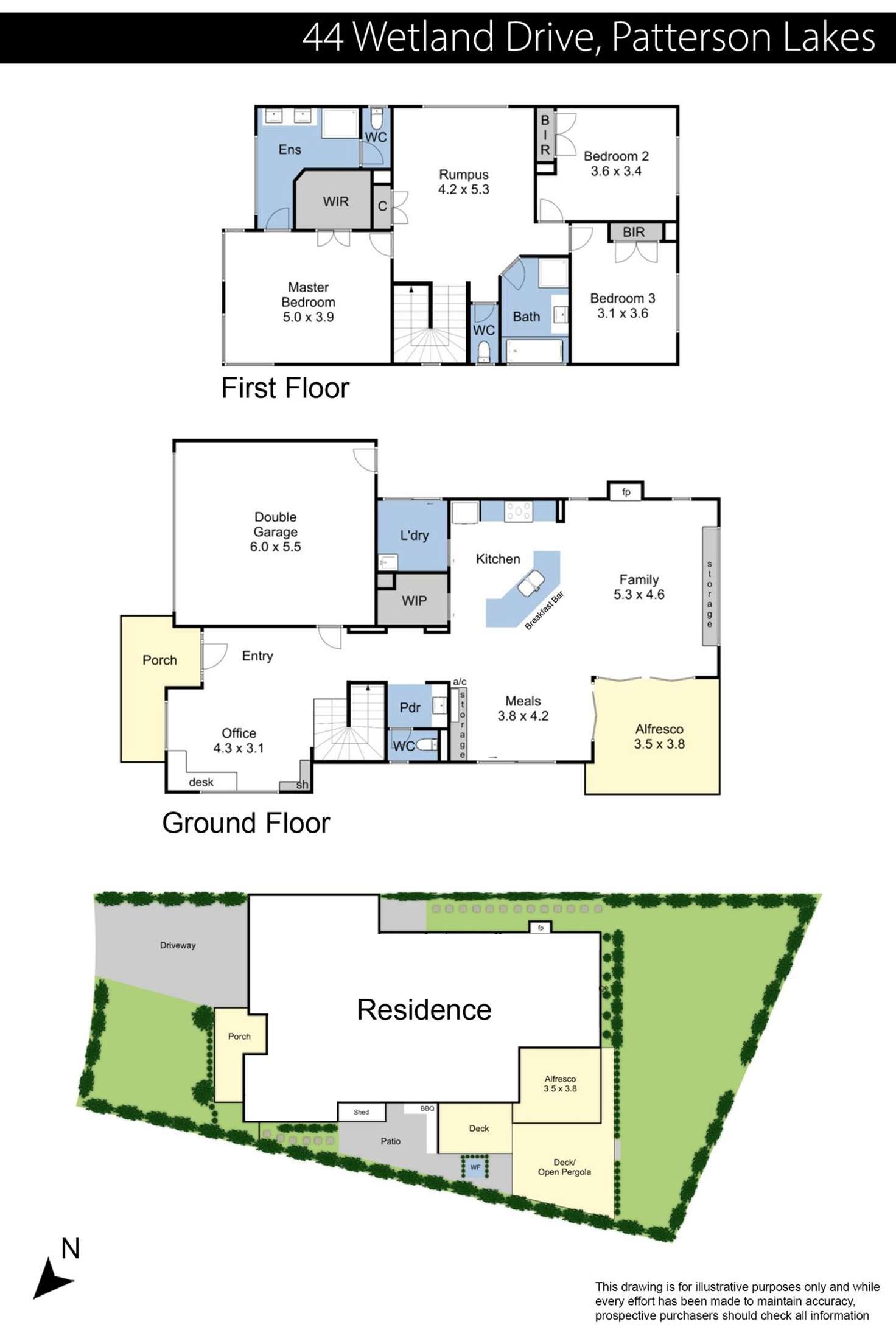 Floorplan of Homely house listing, 44 Wetland Drive, Patterson Lakes VIC 3197