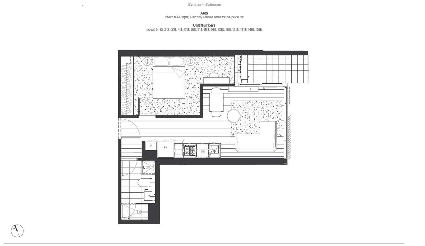 Floorplan of Homely apartment listing, 1218/4-10 Daly Street, South Yarra VIC 3141