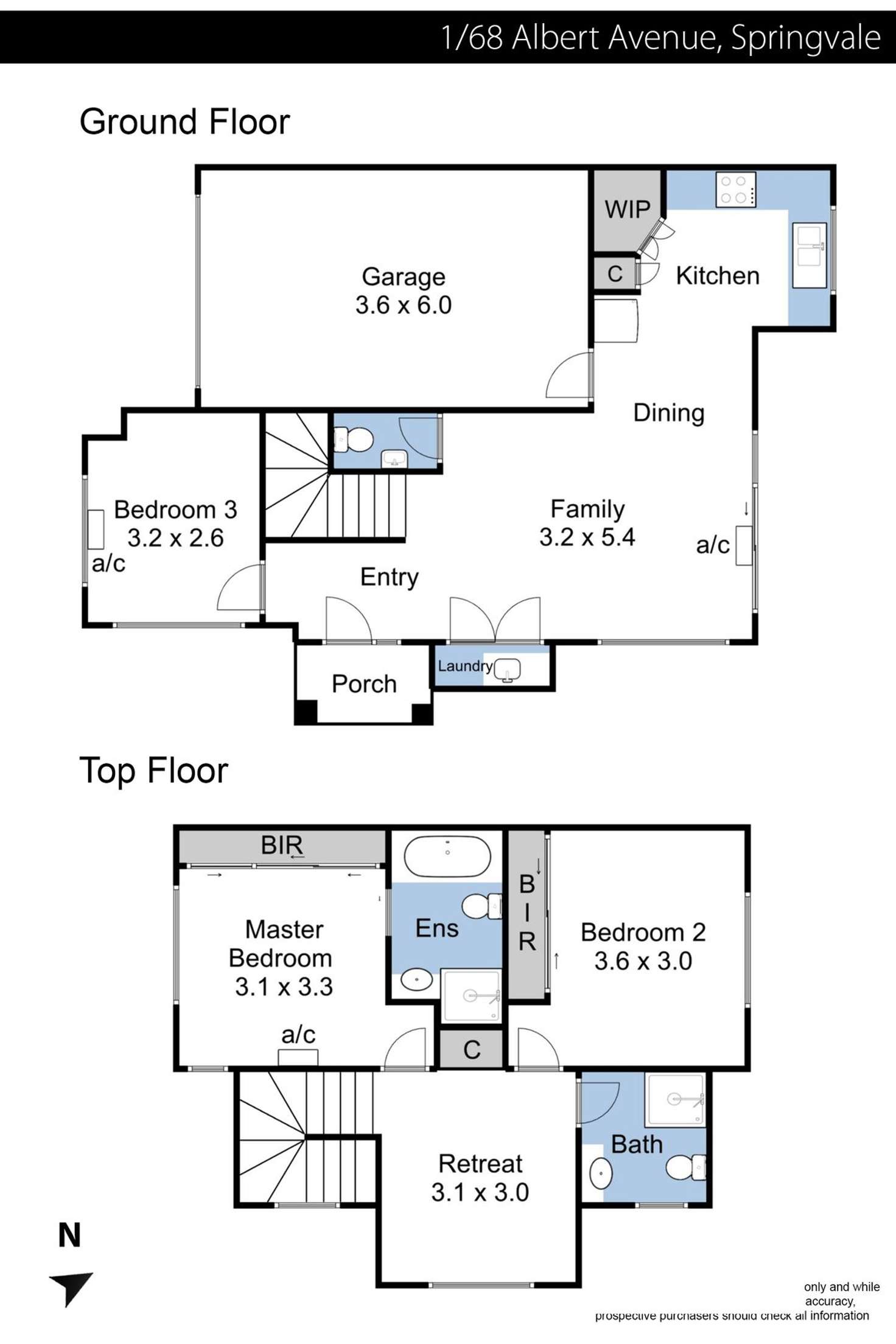 Floorplan of Homely townhouse listing, 1/68 Albert Avenue, Springvale VIC 3171