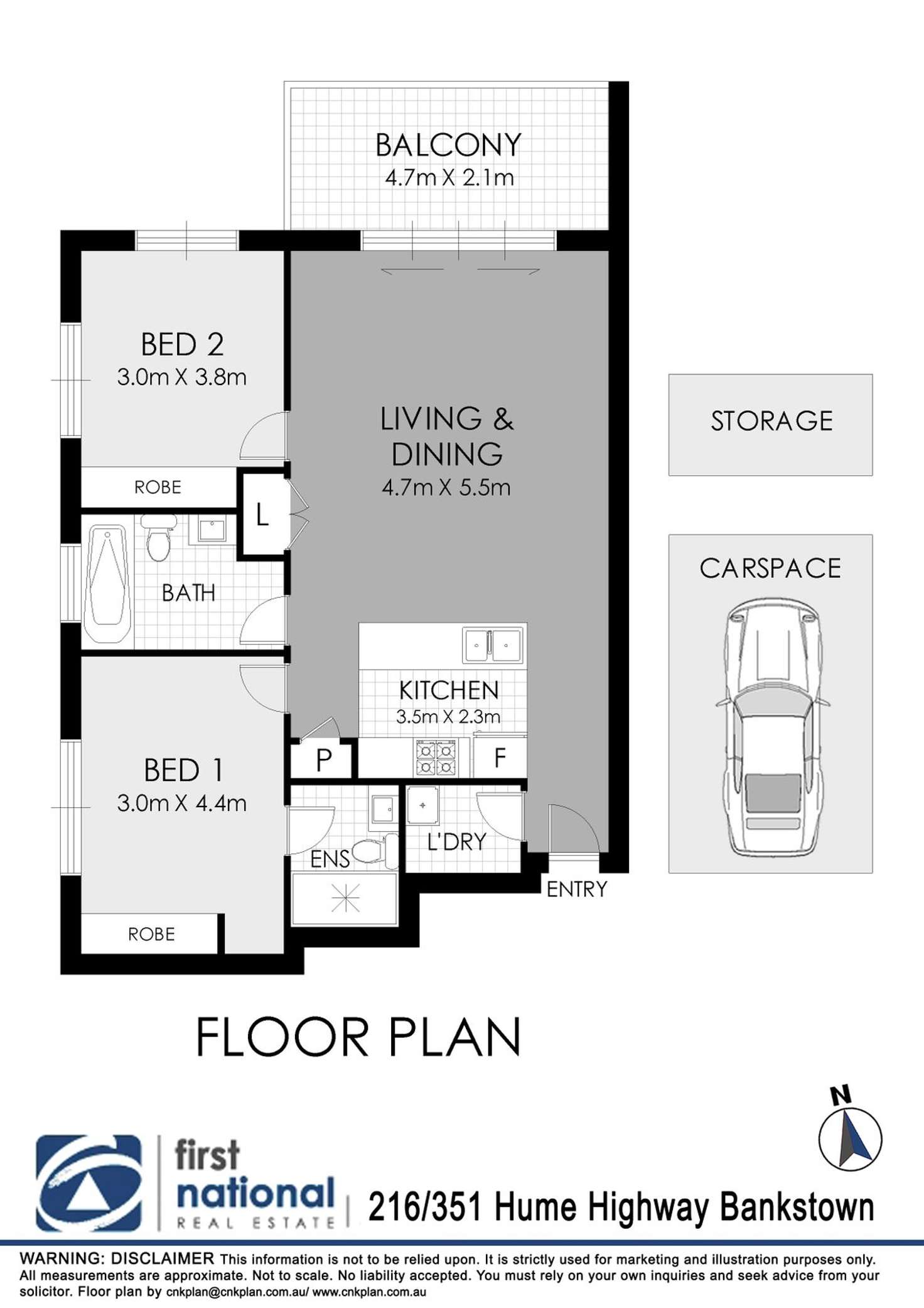 Floorplan of Homely unit listing, 216/351 Hume Highway, Bankstown NSW 2200