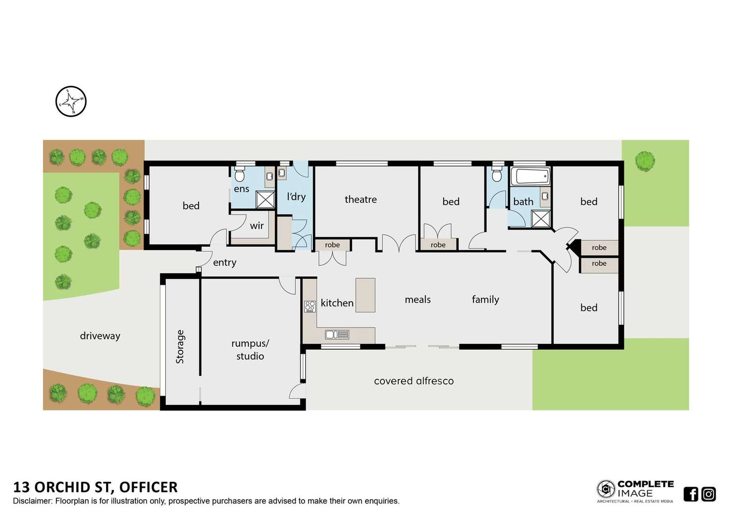 Floorplan of Homely house listing, 13 Orchid Street, Officer VIC 3809