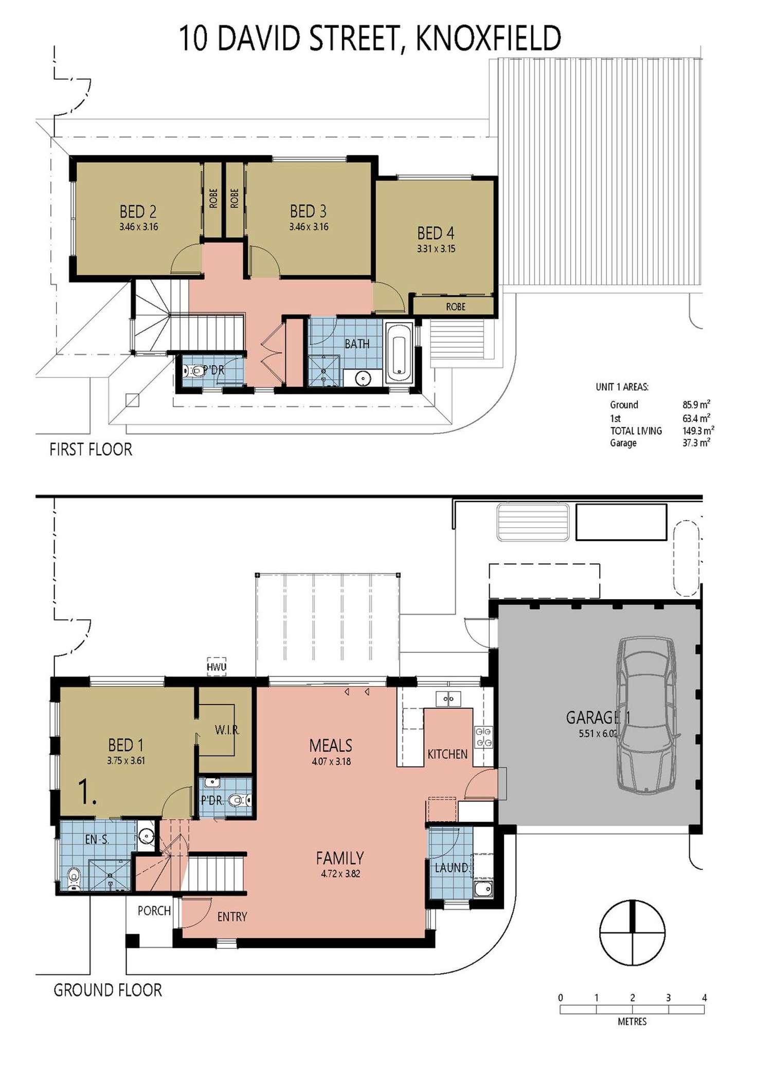 Floorplan of Homely townhouse listing, Lot 2 & 3/10 David Street, Knoxfield VIC 3180