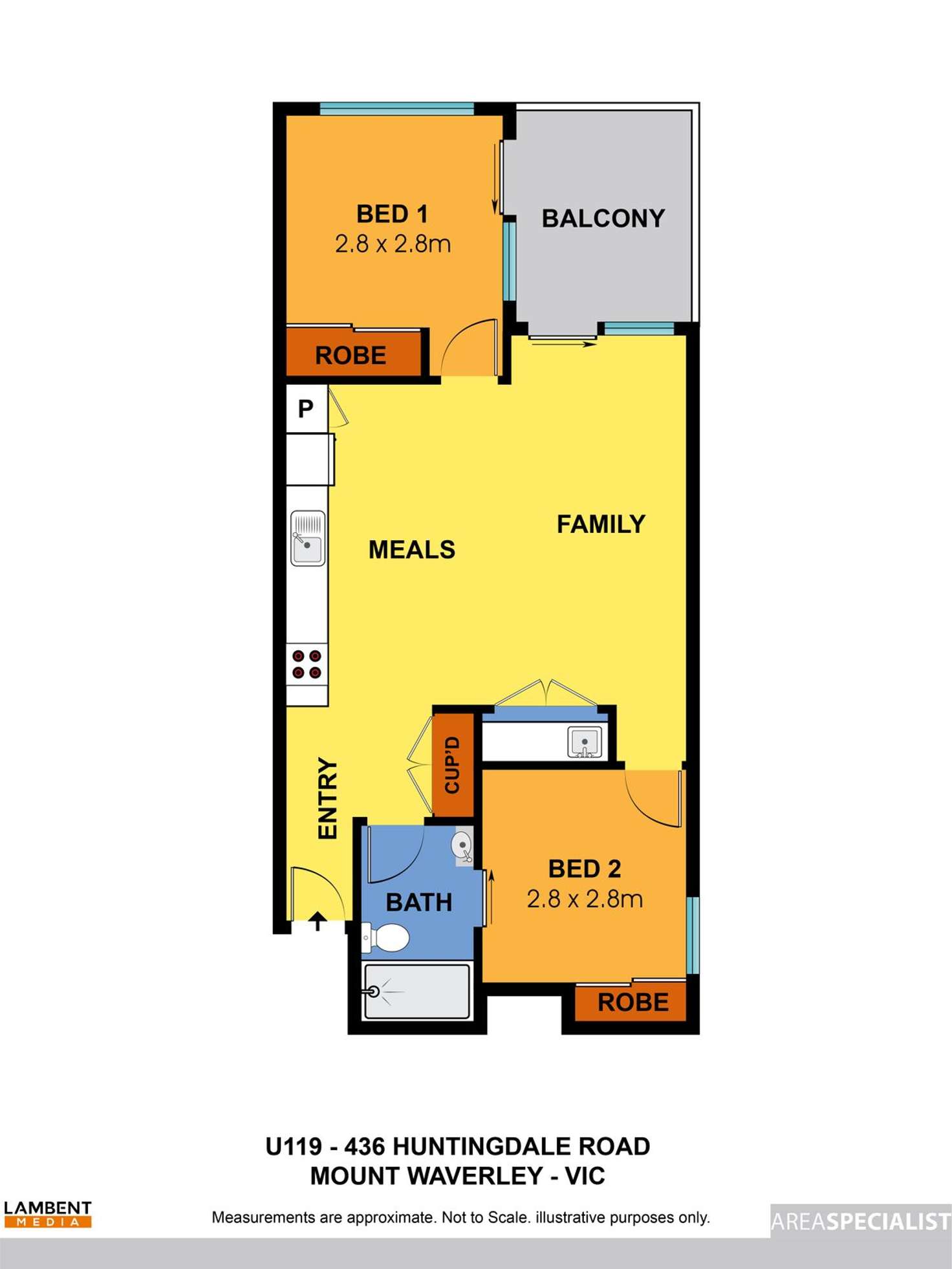 Floorplan of Homely apartment listing, 119/436-442 Huntingdale Road, Mount Waverley VIC 3149