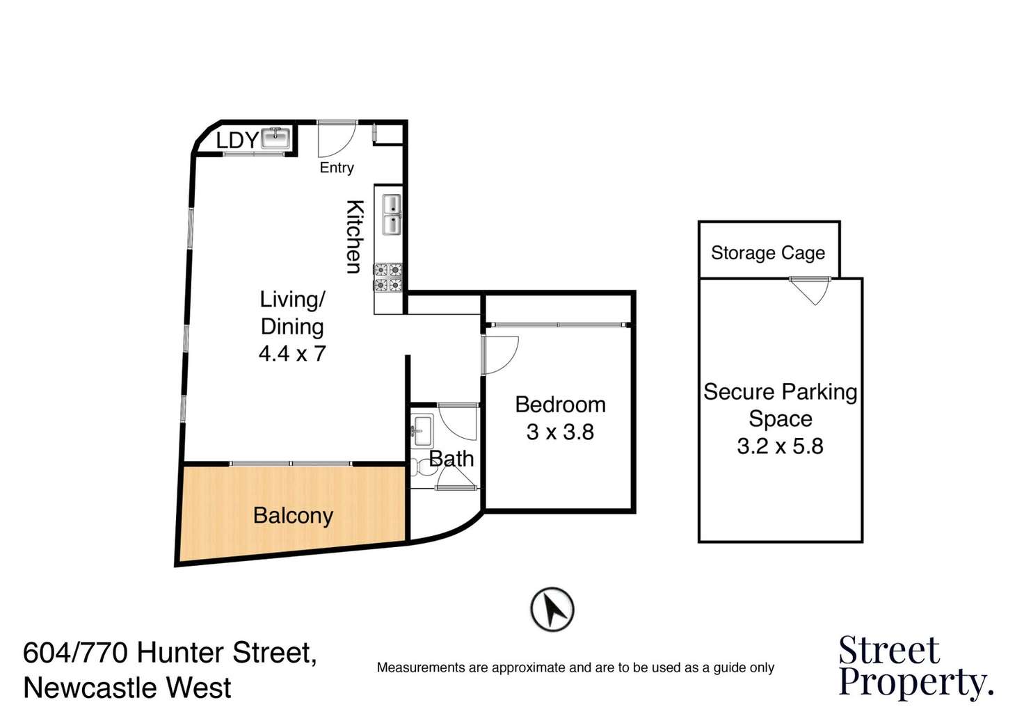 Floorplan of Homely apartment listing, 604/770 Hunter Street, Newcastle West NSW 2302