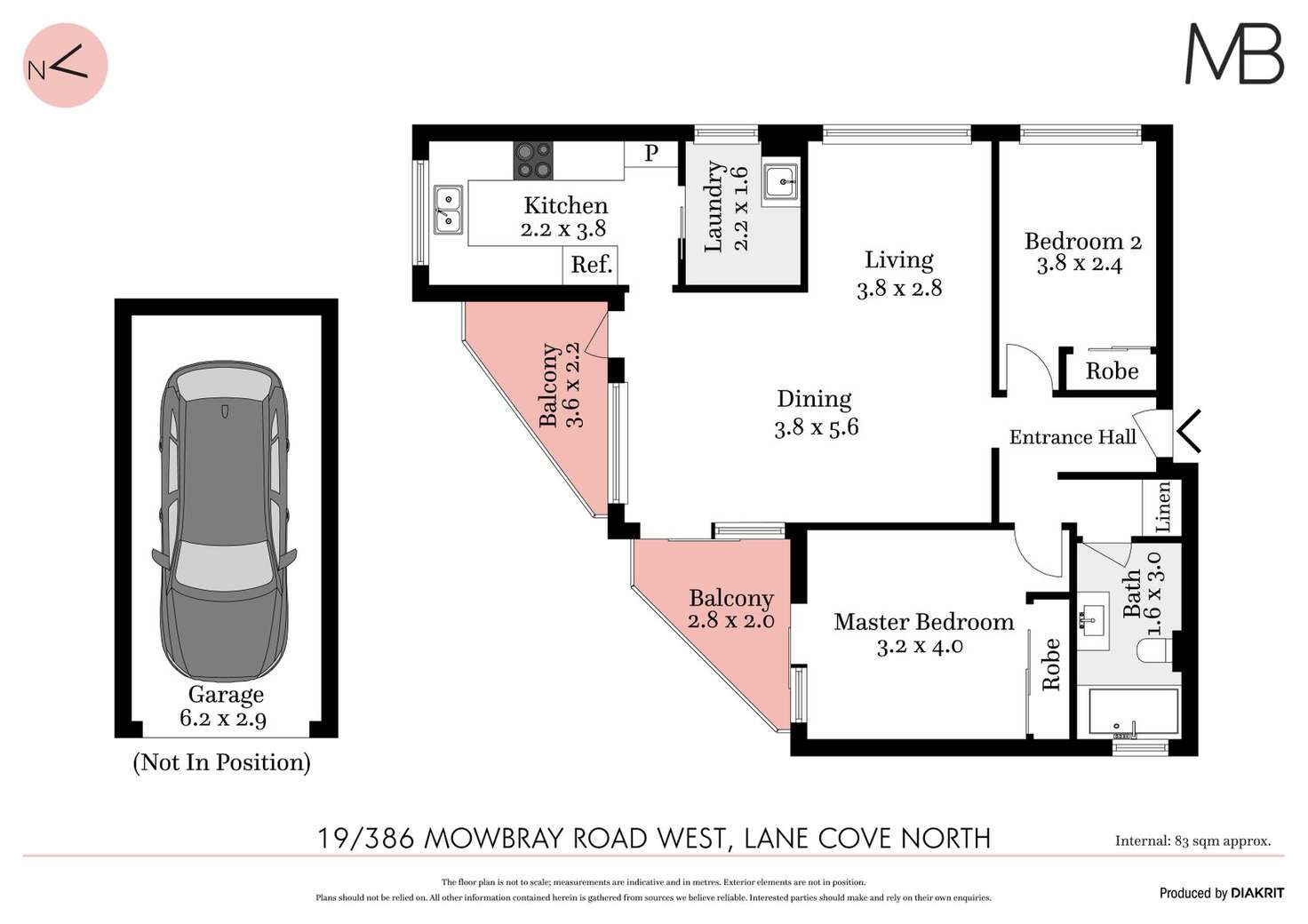 Floorplan of Homely unit listing, 19/386-390 Mowbray Road West, Lane Cove NSW 2066