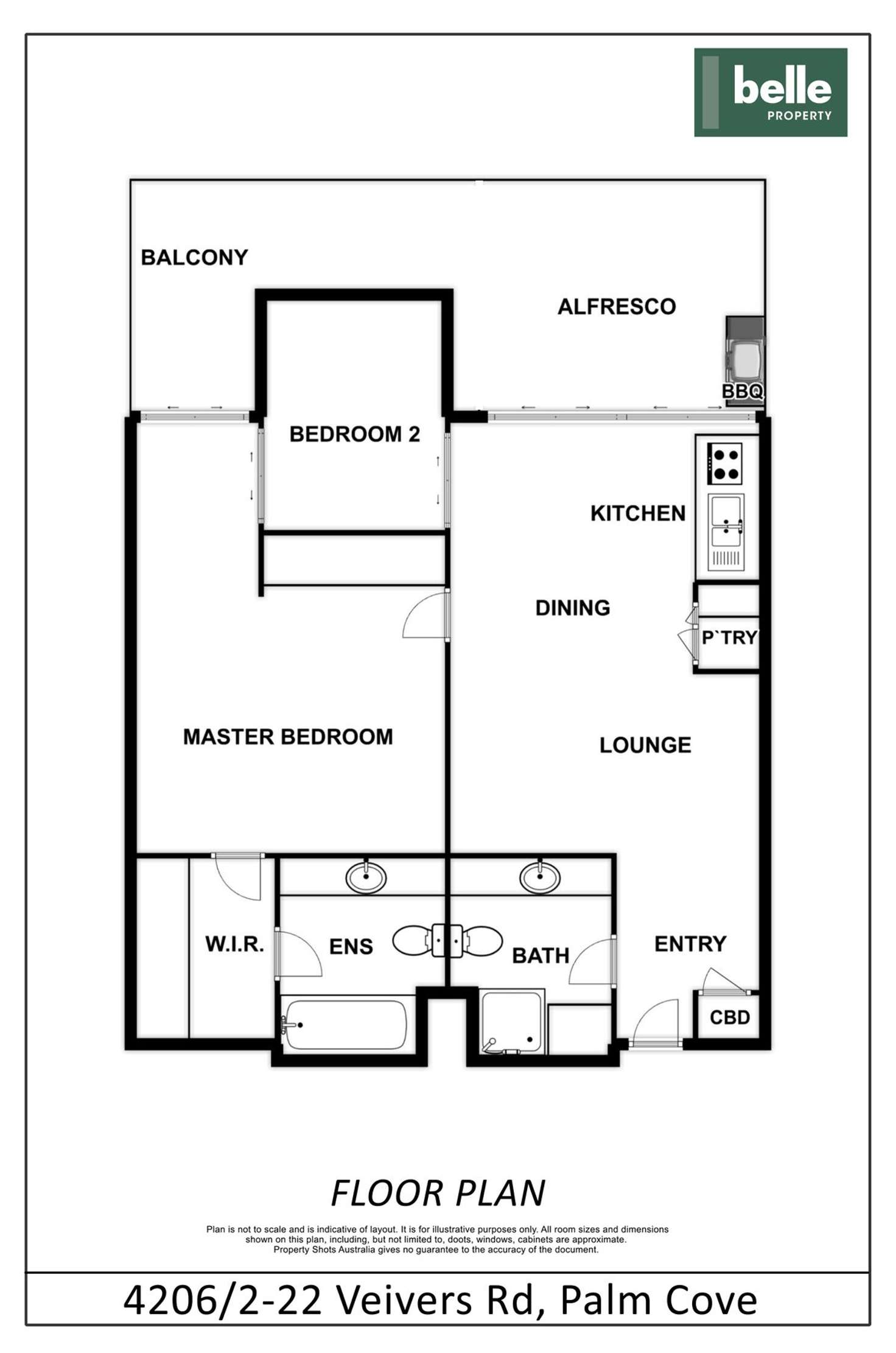 Floorplan of Homely apartment listing, 4206/2-22 Veivers Road, Palm Cove QLD 4879