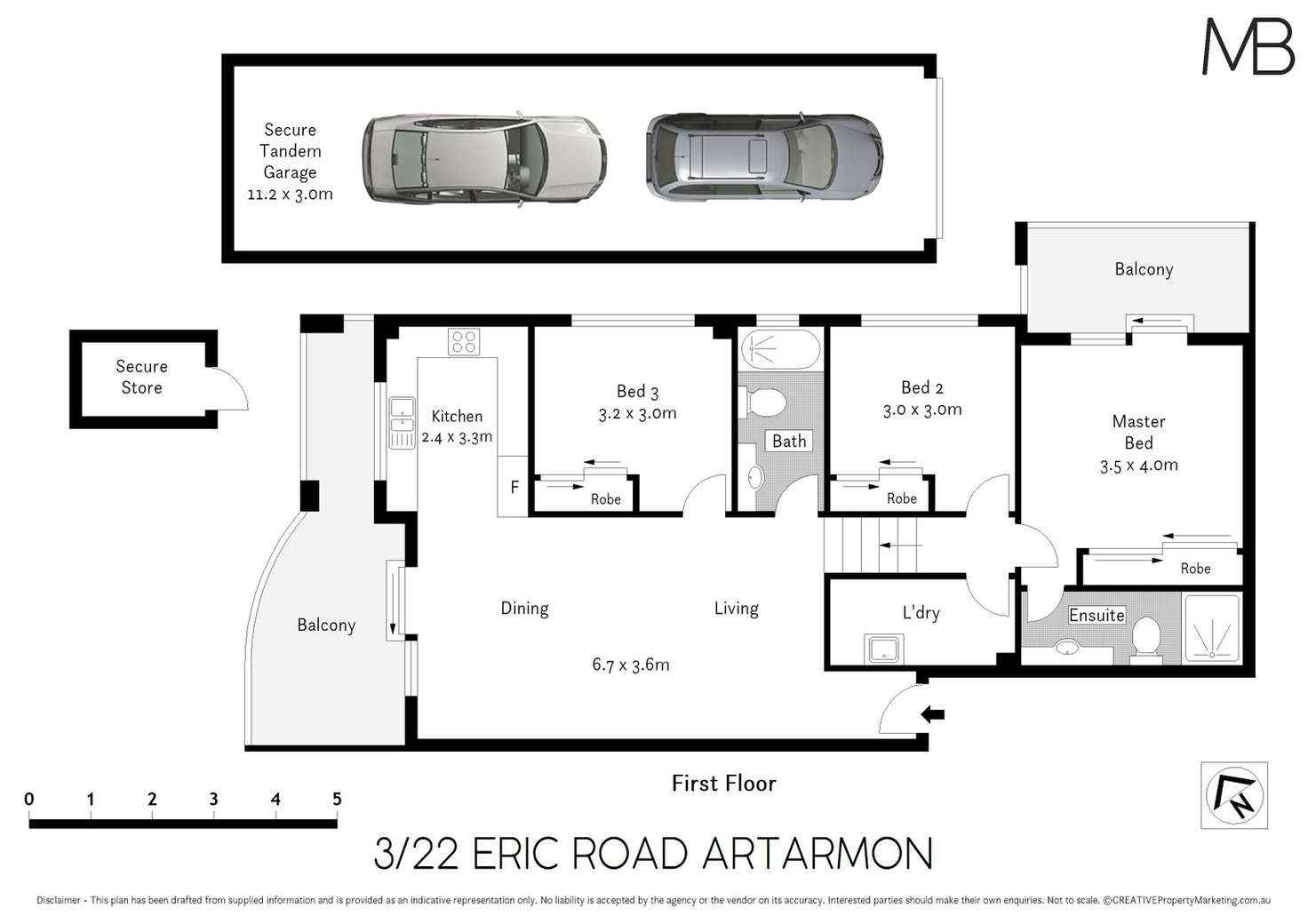 Floorplan of Homely unit listing, 3/22 Eric Road, Artarmon NSW 2064