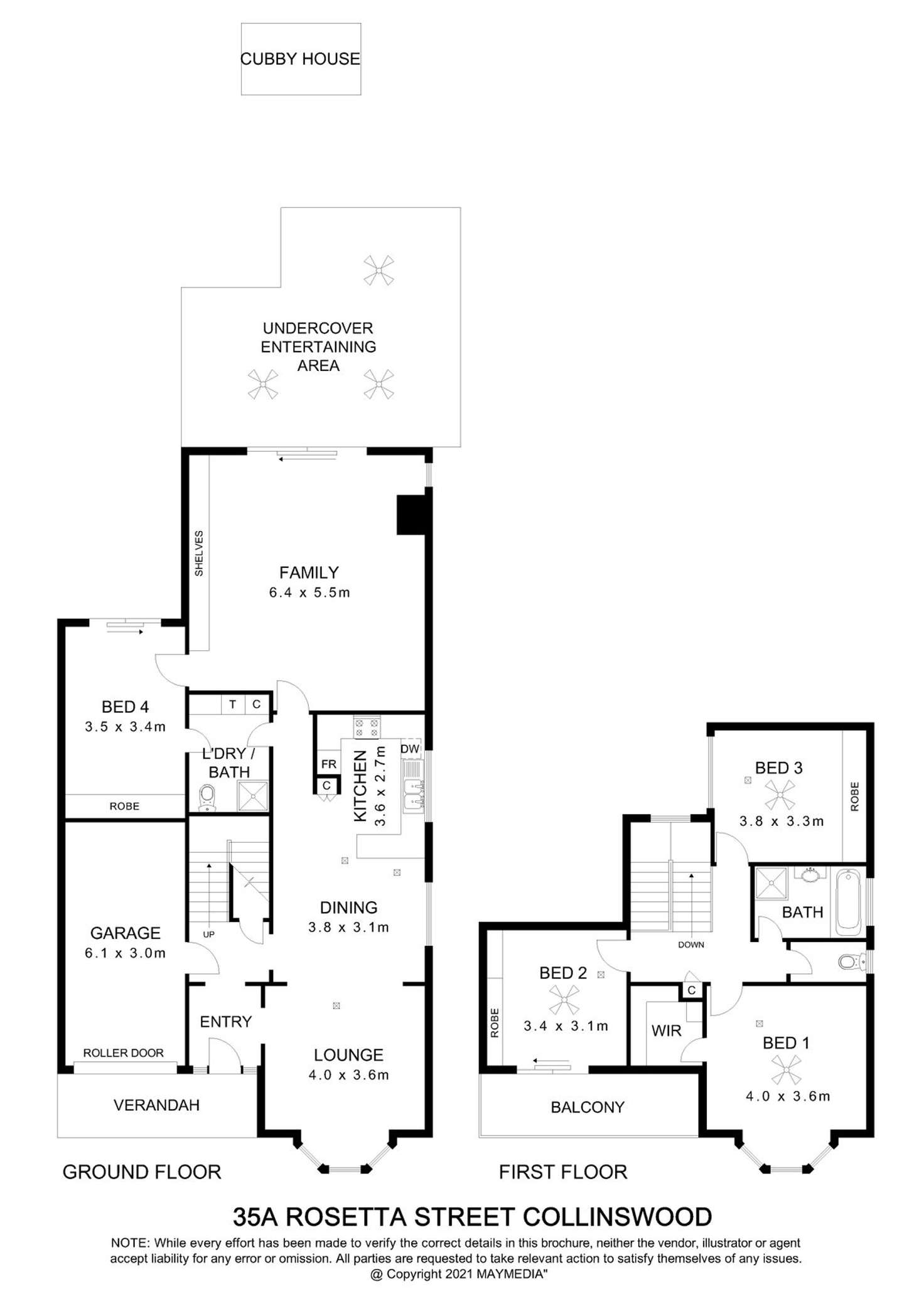 Floorplan of Homely house listing, 35A Rosetta Street, Collinswood SA 5081