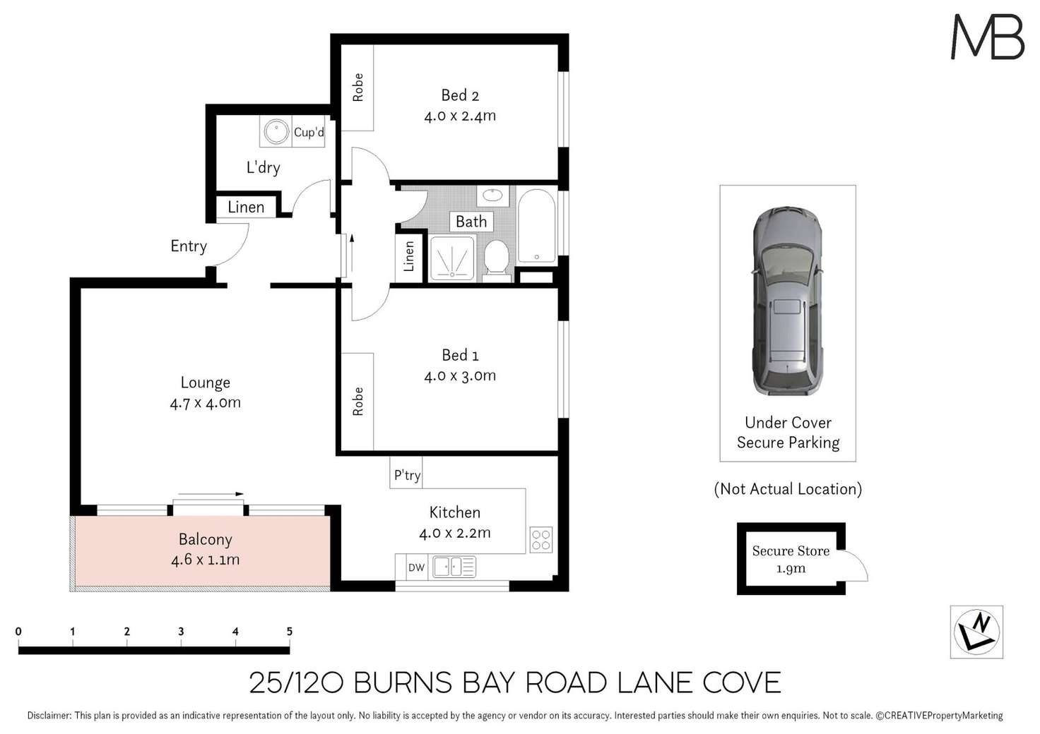 Floorplan of Homely unit listing, 25/120 Burns Bay Road, Lane Cove NSW 2066