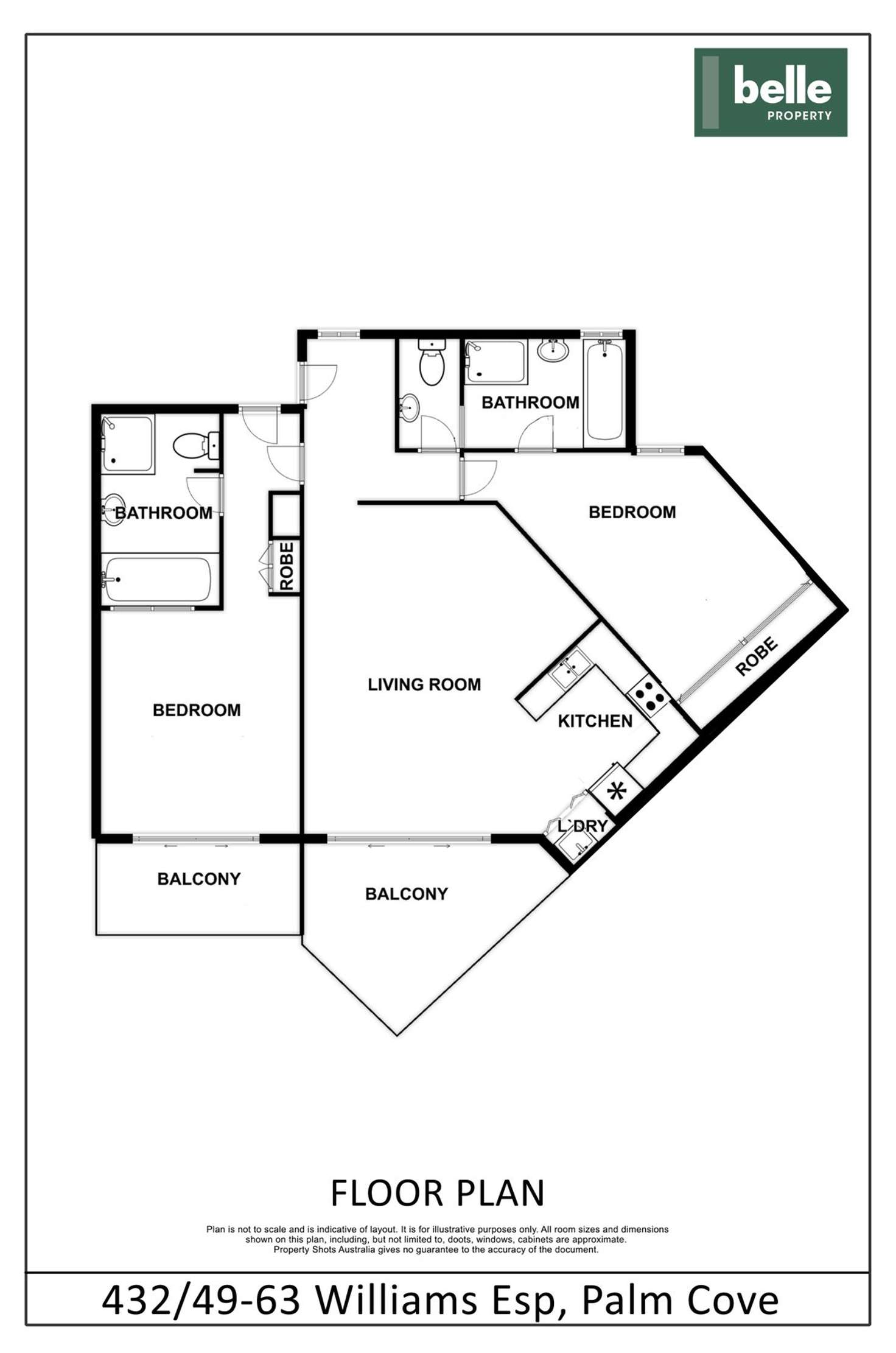 Floorplan of Homely apartment listing, 432/49-63 Williams Esplanade, Palm Cove QLD 4879