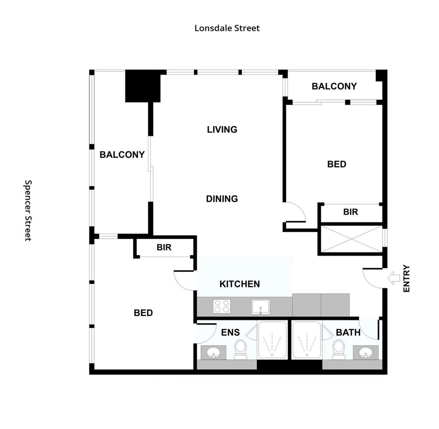 Floorplan of Homely apartment listing, 2212/639 Lonsdale Street, Melbourne VIC 3000