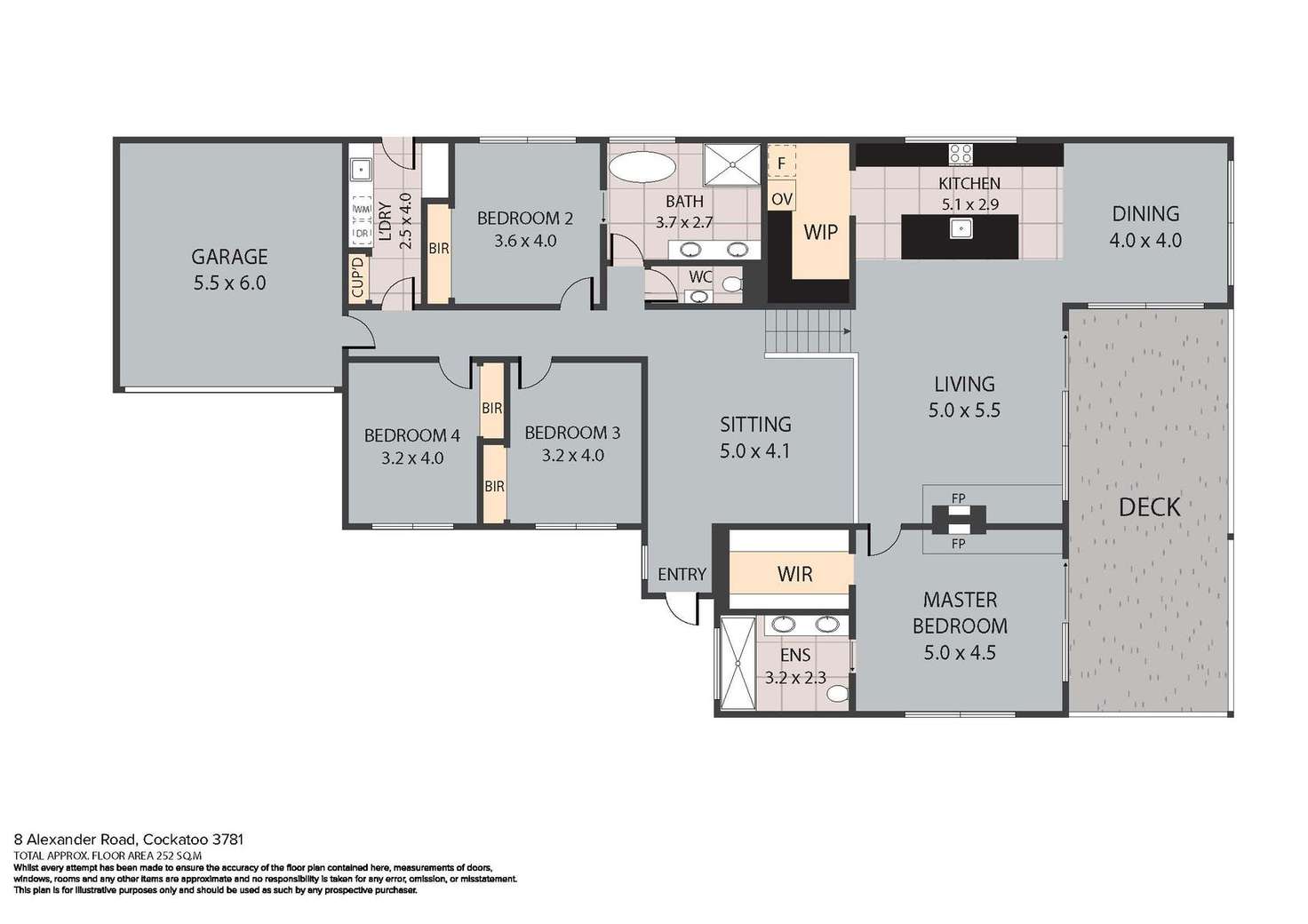Floorplan of Homely house listing, 8 Alexander Road, Cockatoo VIC 3781