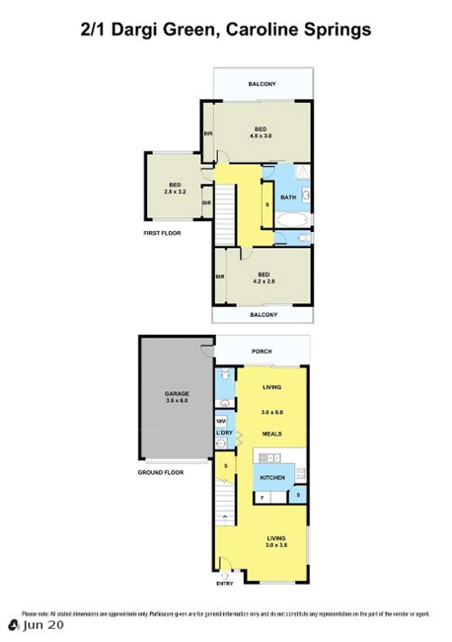 Floorplan of Homely townhouse listing, 2/1 Dargi Green, Caroline Springs VIC 3023