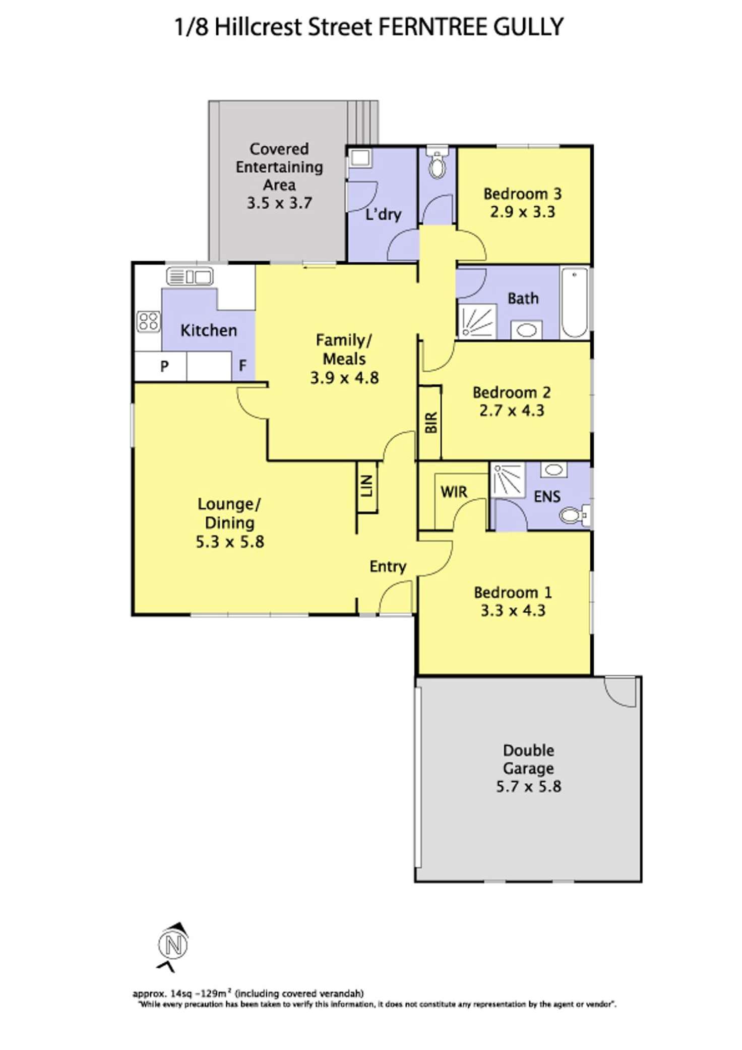 Floorplan of Homely house listing, 1/8 Hillcrest Avenue, Ferntree Gully VIC 3156