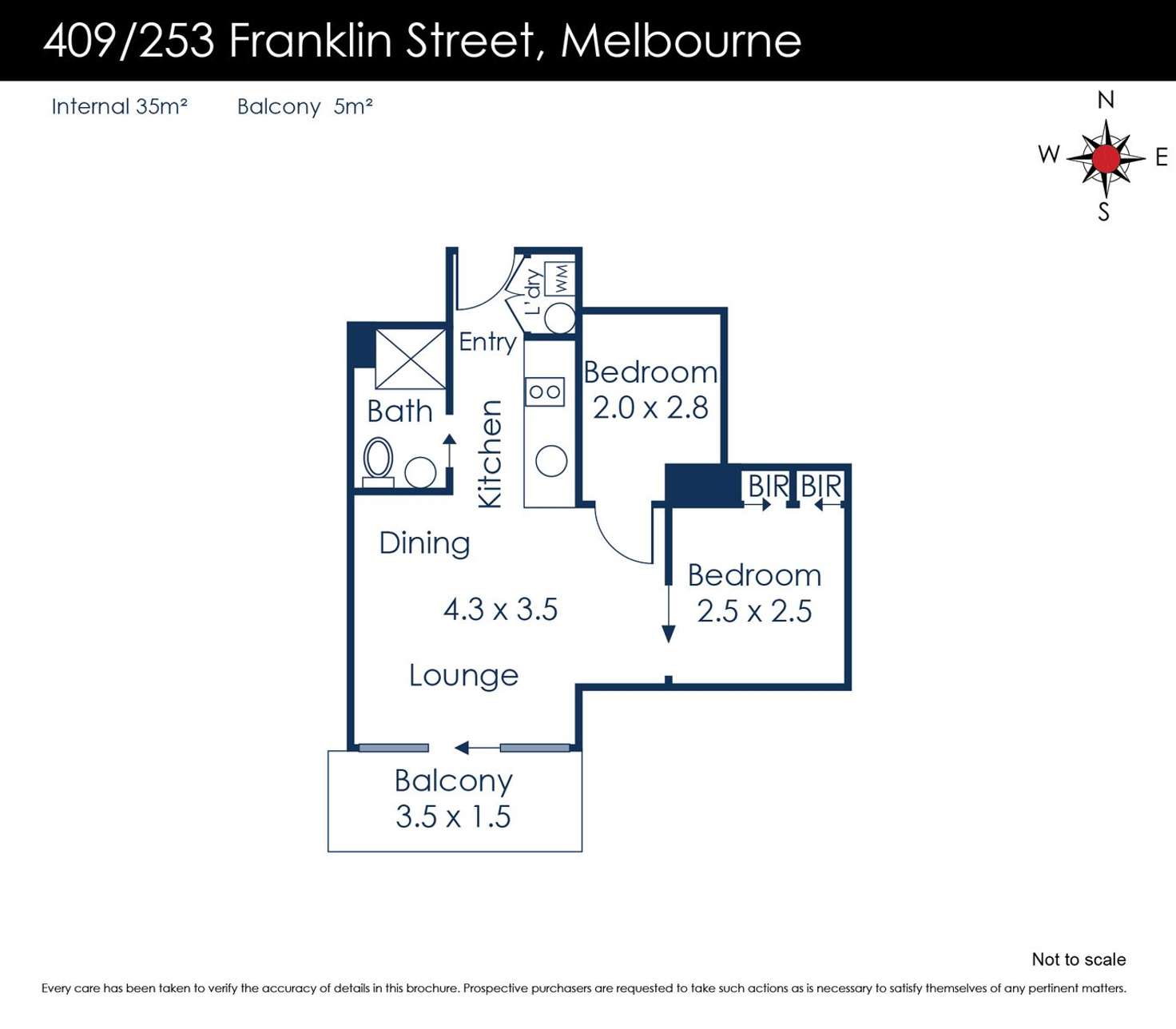 Floorplan of Homely apartment listing, 409/253 Franklin Street, Melbourne VIC 3000