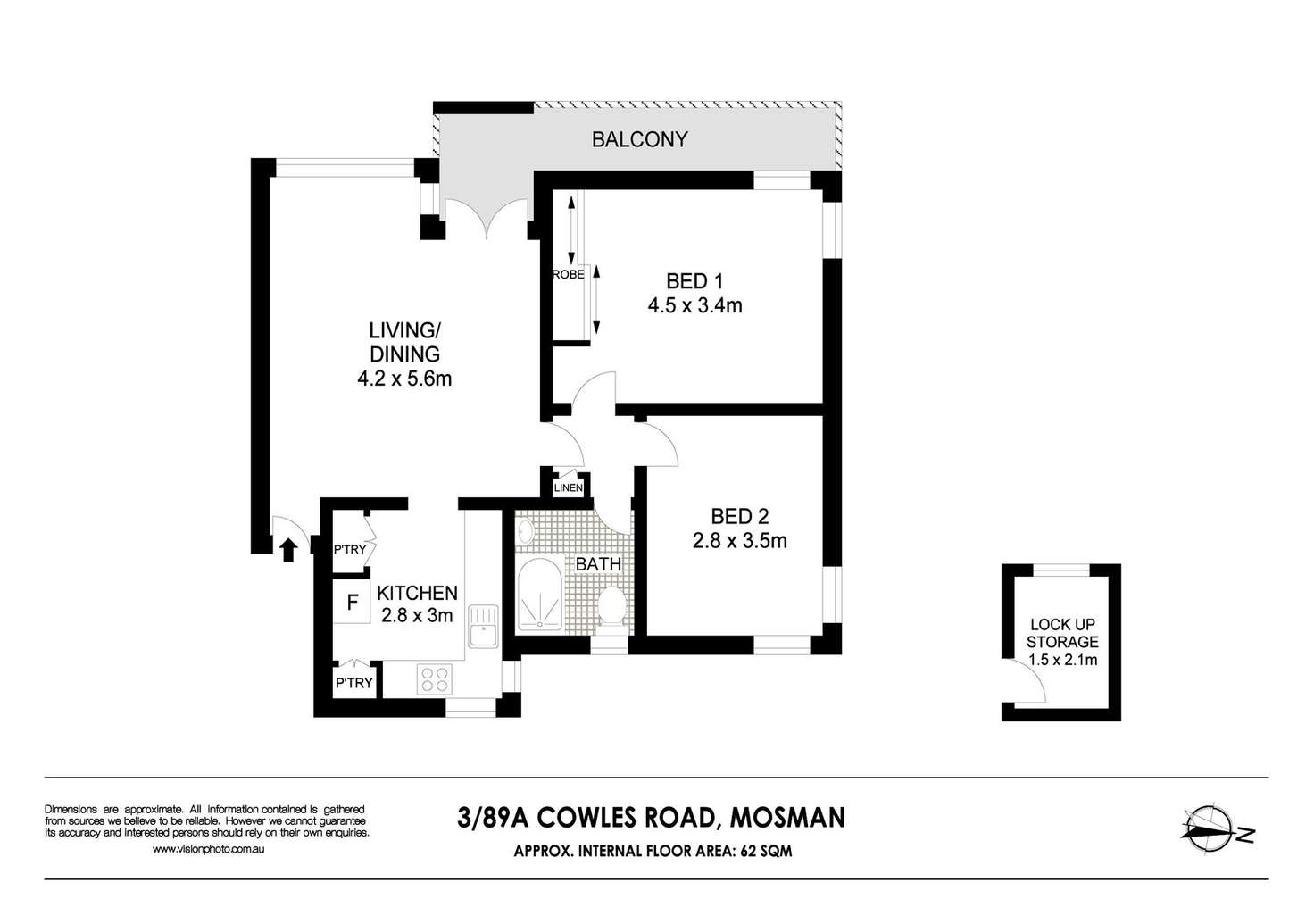 Floorplan of Homely apartment listing, 3/89A Cowles Road, Mosman NSW 2088