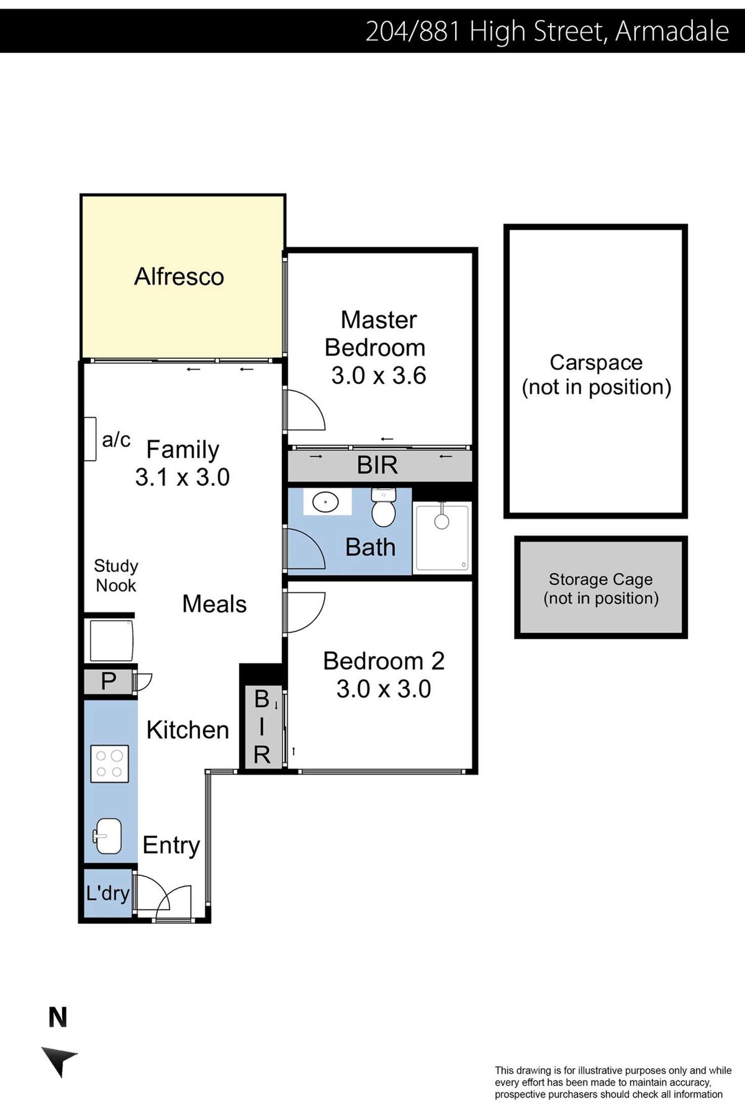 Floorplan of Homely apartment listing, 204/881 High Street, Armadale VIC 3143