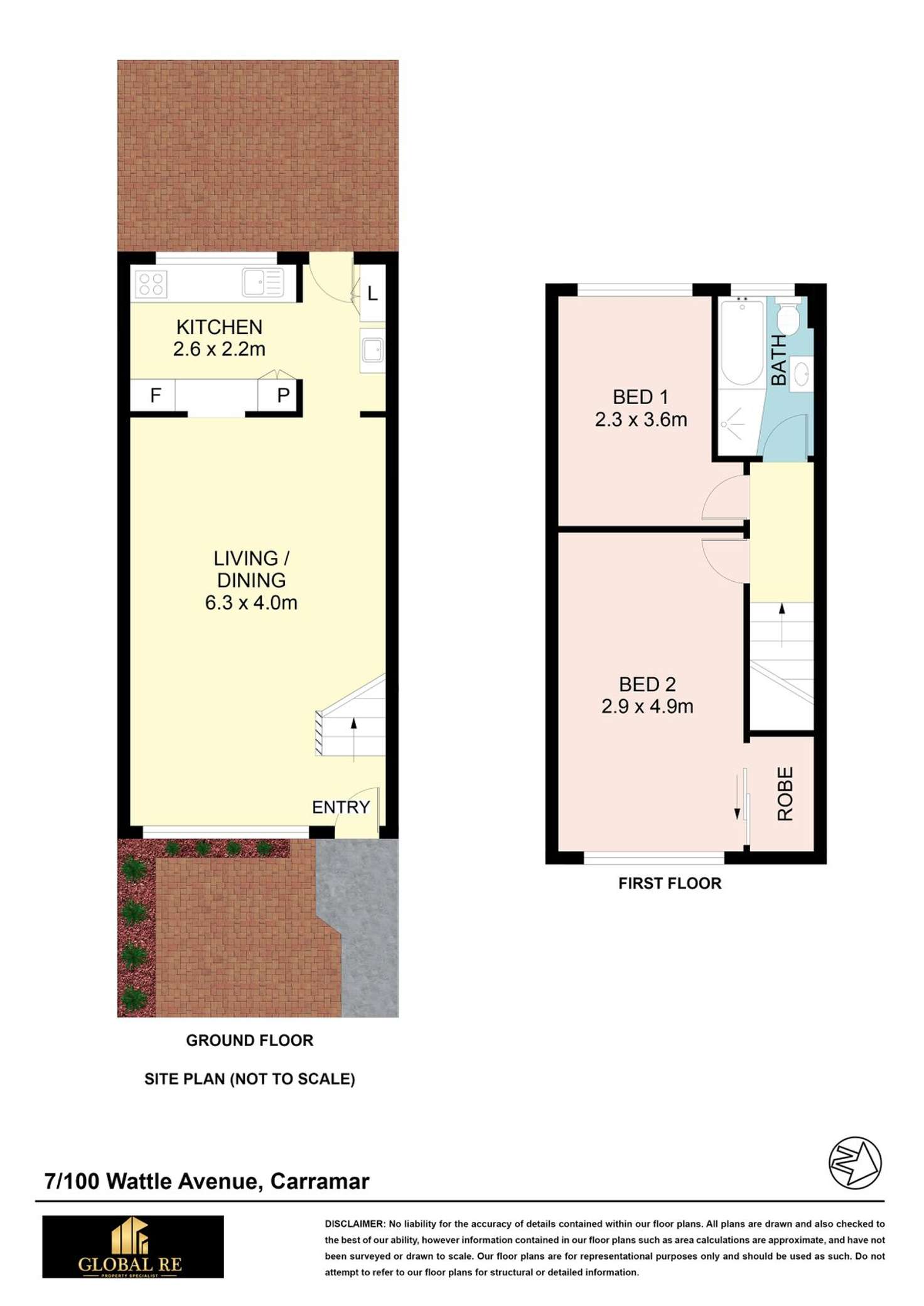 Floorplan of Homely townhouse listing, 7/100 Wattle Avenue, Carramar NSW 2163