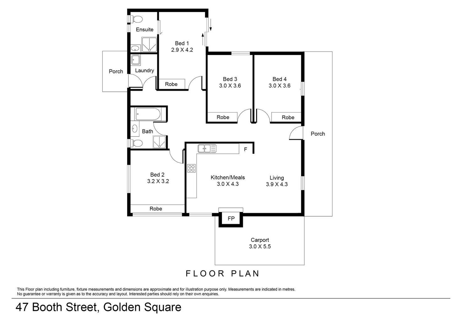 Floorplan of Homely house listing, 47 Booth Street, Golden Square VIC 3555