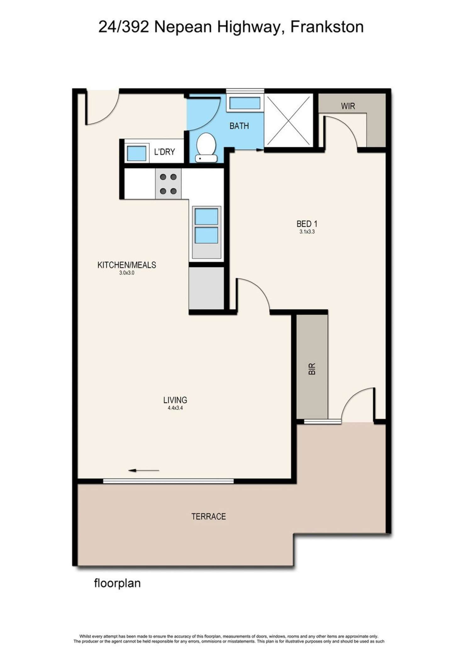 Floorplan of Homely apartment listing, 24/392 Nepean Highway, Frankston VIC 3199