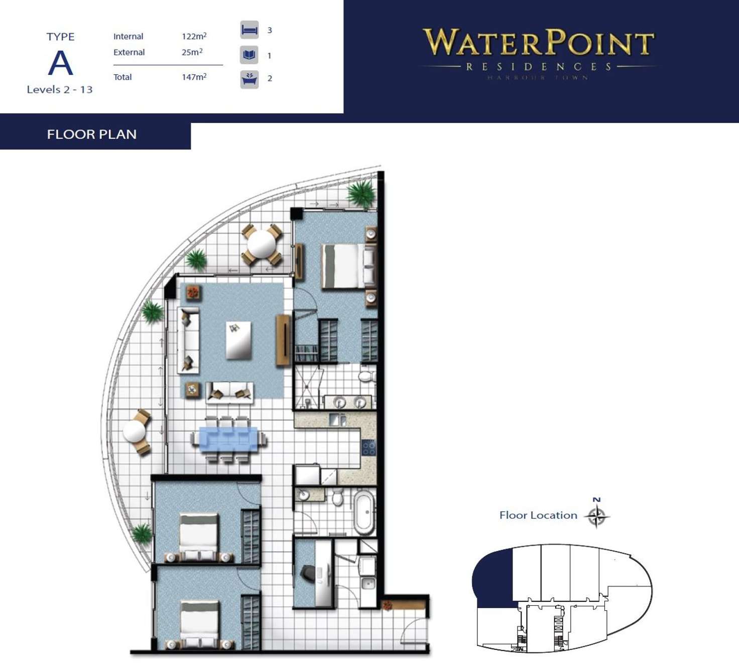 Floorplan of Homely apartment listing, 2201/5 Harbour Side Court, Biggera Waters QLD 4216