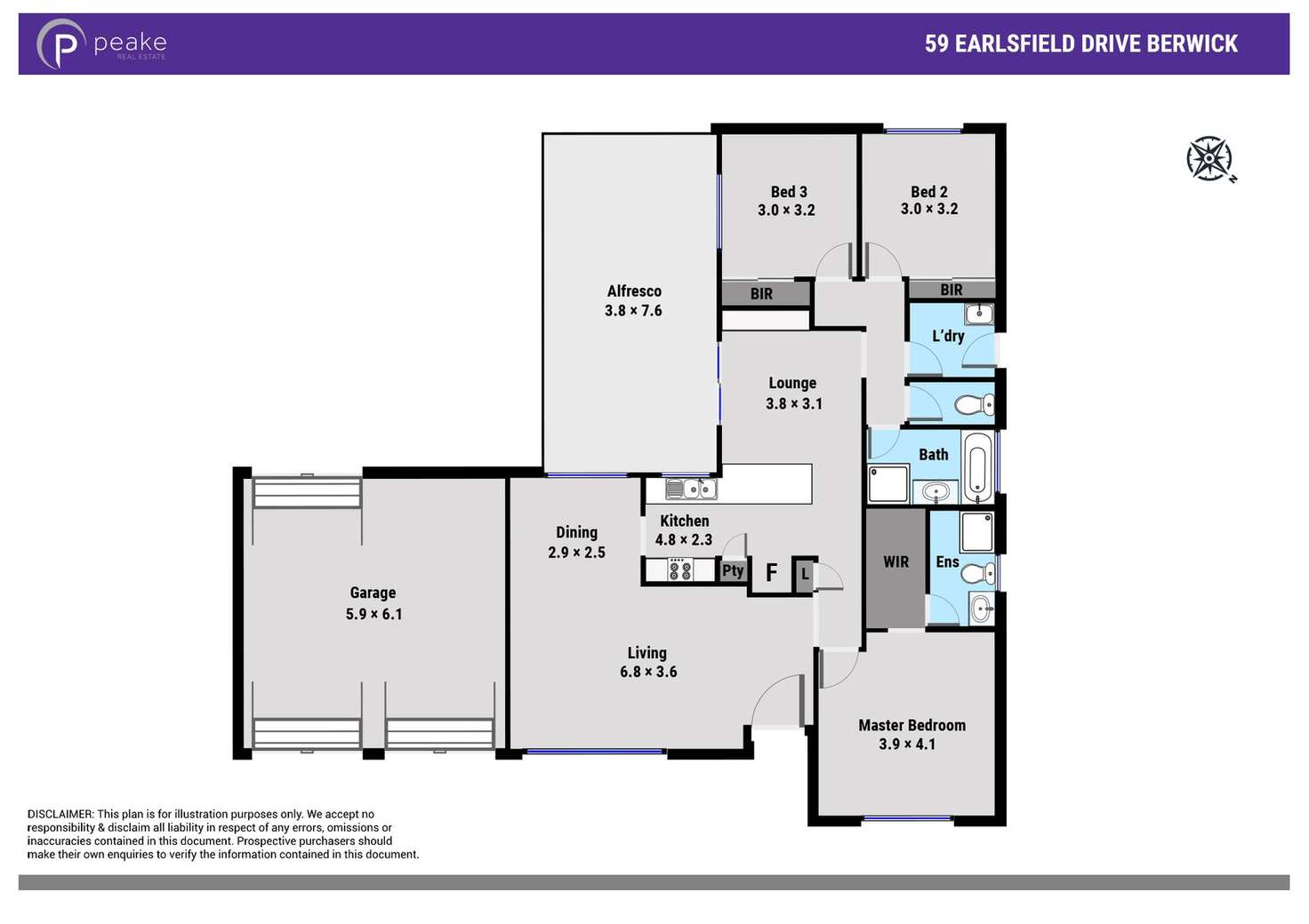 Floorplan of Homely house listing, 59 Earlsfield Drive, Berwick VIC 3806