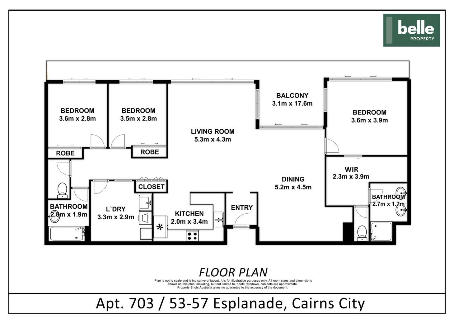 Floorplan of Homely apartment listing, 703/53-57 Esplanade, Cairns City QLD 4870
